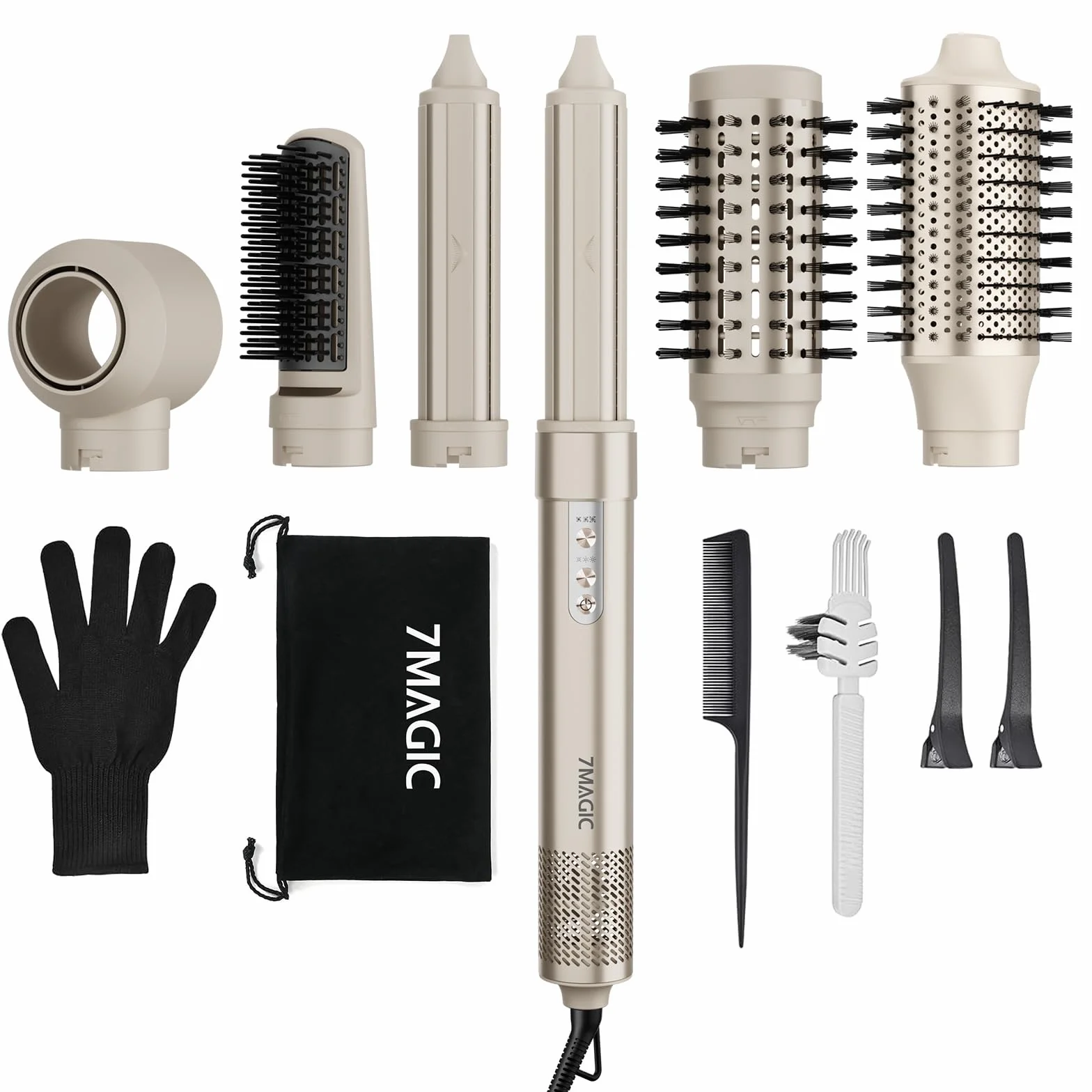 7MAGIC Air Styler 6 en 1 Sèche Cheveux Ionique Boucleur Automatique Brosse Soufflante Lissante
