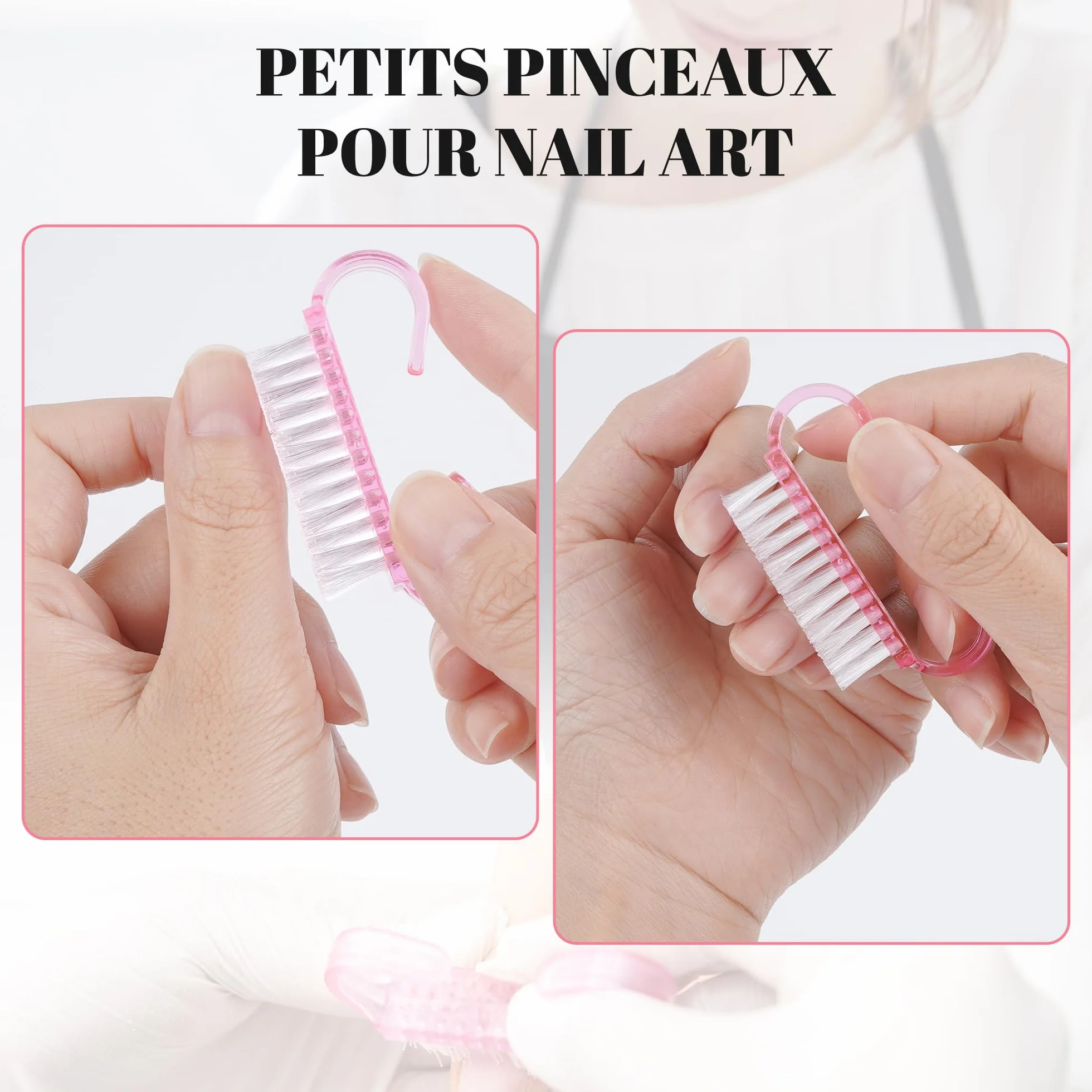Brosse à Ongles 6 Pièces en Plastique pour Nettoyage Ongle et Pied, Outil Manucure