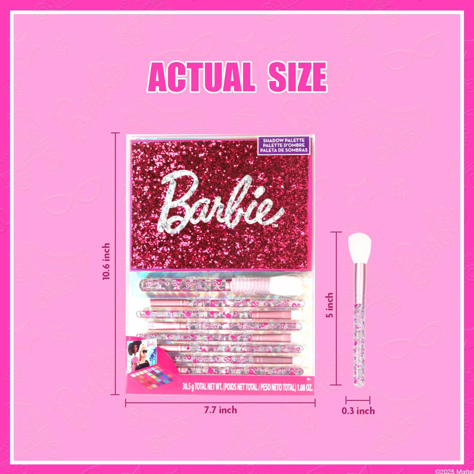 Barbie Palette Fards à Paupières 35 Couleurs avec 8 Pinceaux