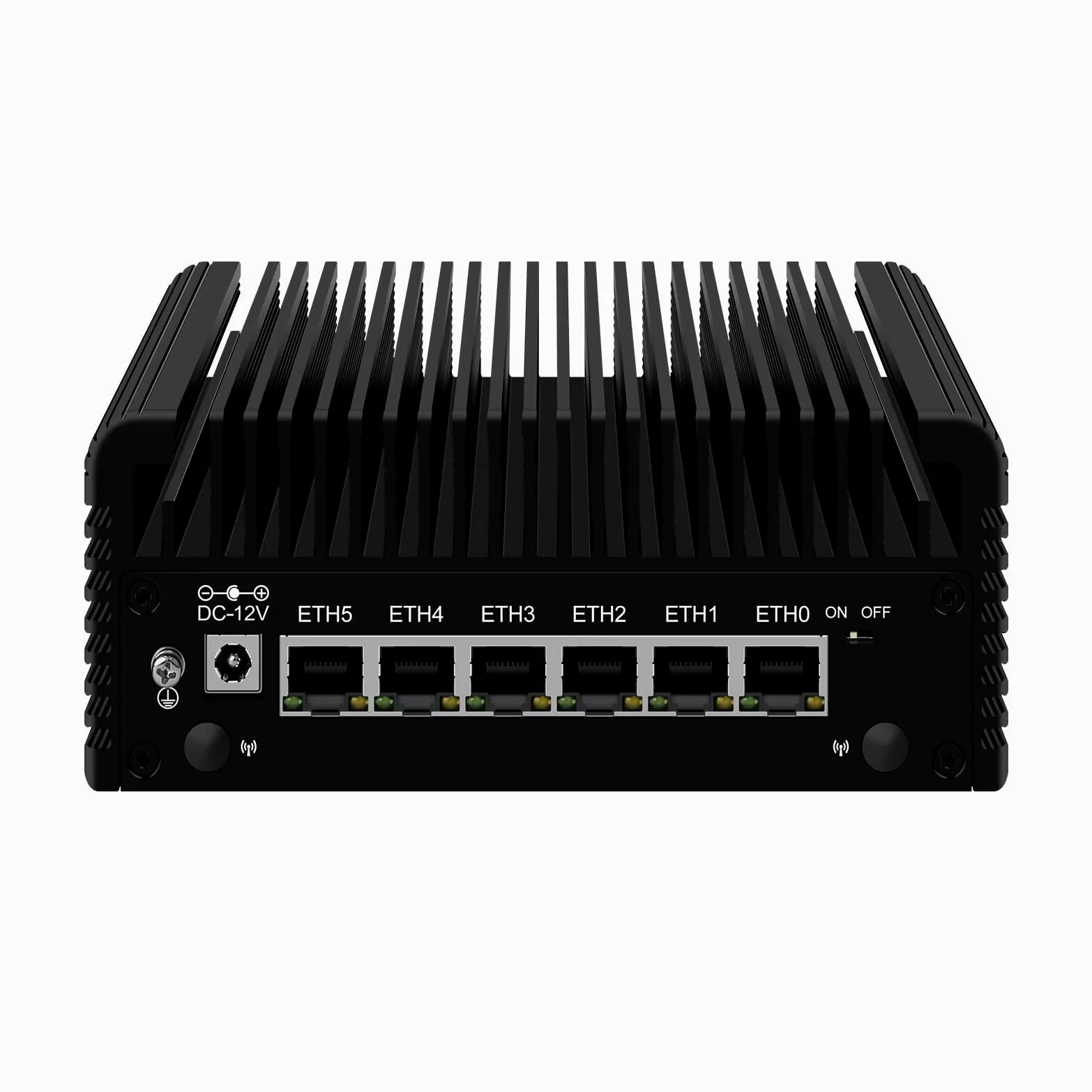 Micro Firewall N150 Fanless Mini PC, DDR5 8GB RAM 128GB SSD Router Appliance Computer, Support OS, OPNsense, 6 x 2.5Gbe i226-V Ethernet, TF, Type C, AES-NI