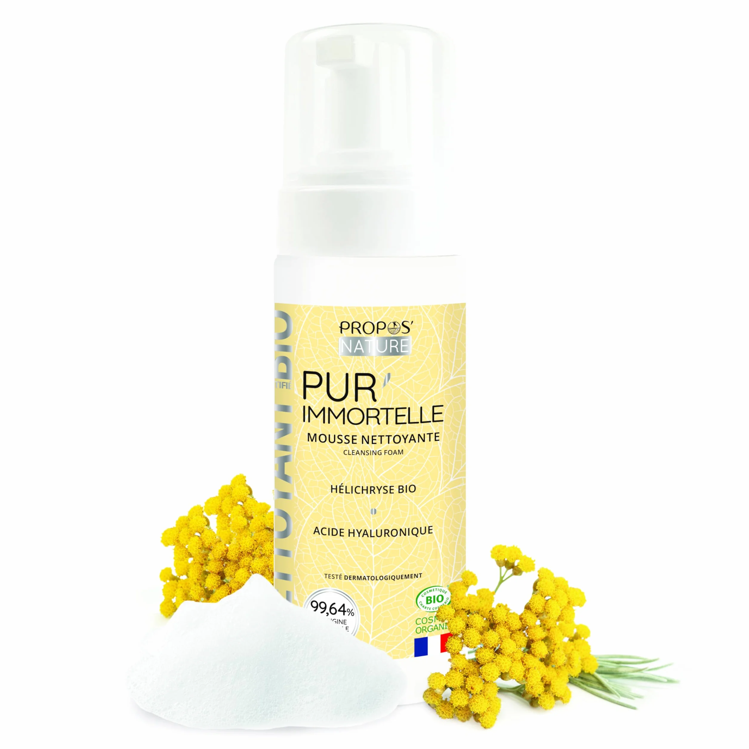 Mousse Nettoyante Pur'Immortelle Bio Démaquillant Anti-Âge 150ml PROPOS'NATURE
