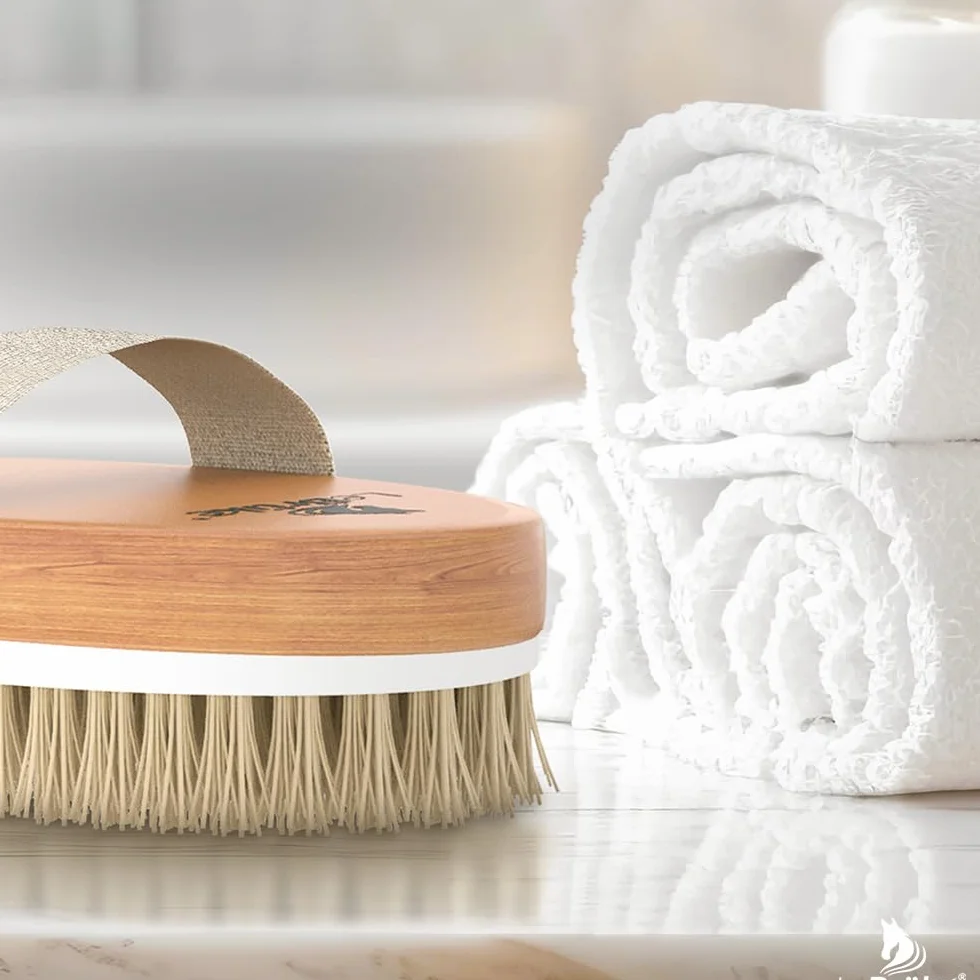 Brosse à sec corps exfoliante poils naturels exfoliation peau