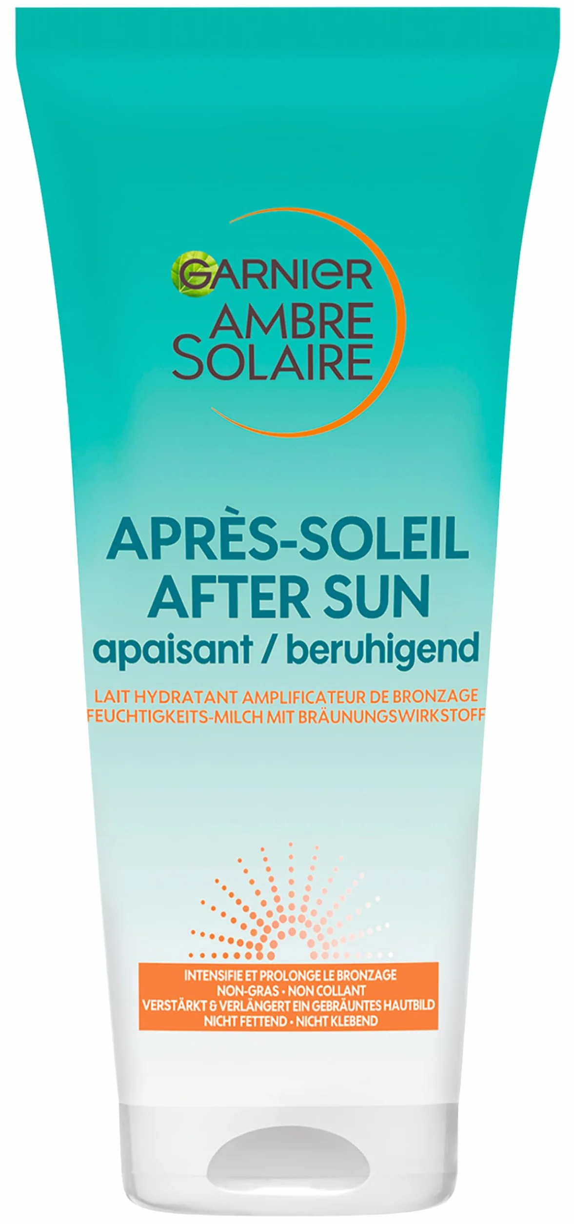 Garnier Ambre Solaire Soin Hydratant Amplificateur de Bronzage Après-Soleil Visage et Corps 200 mL