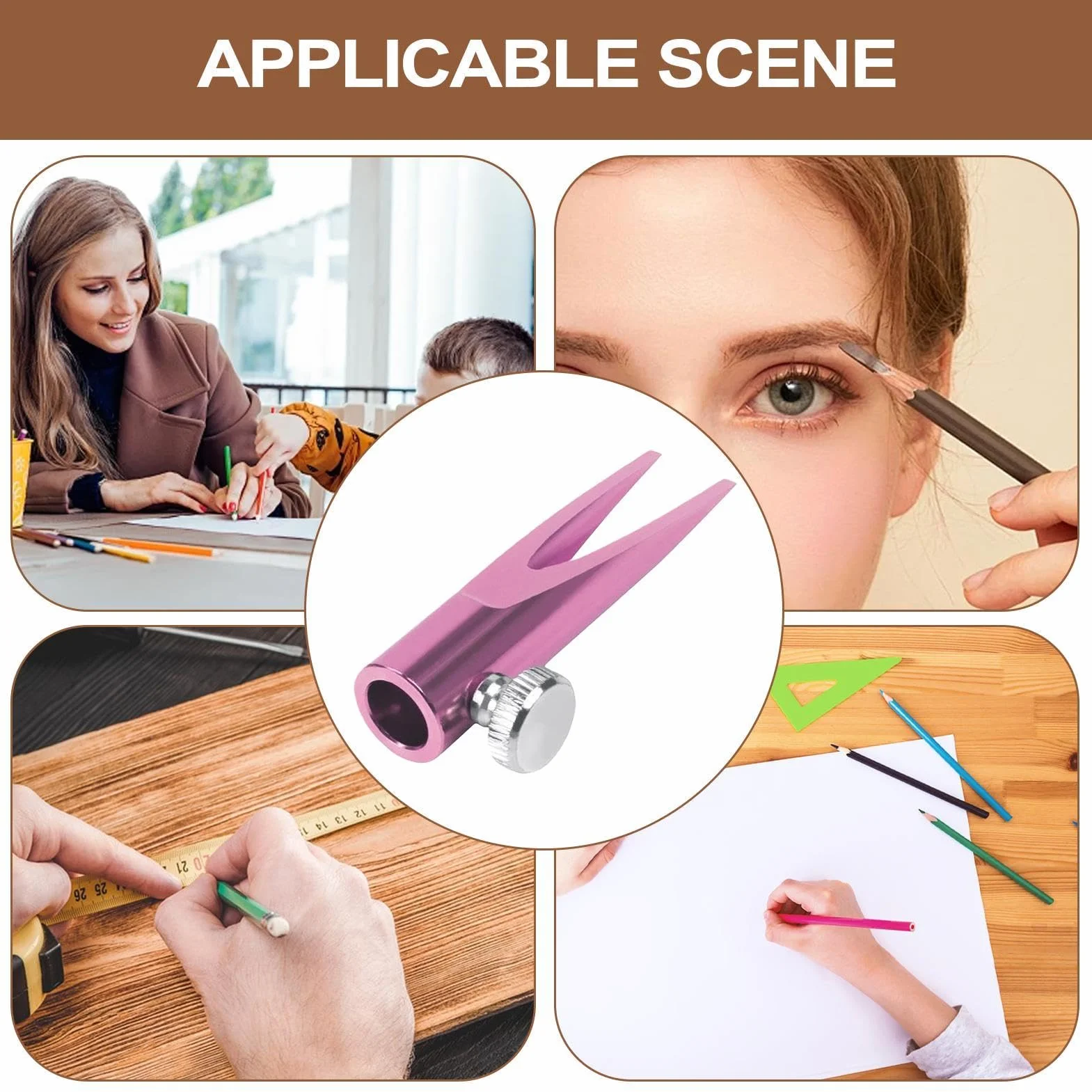 Taille-crayon cosmétique portable pour crayon à sourcils, outil d'affûtage de voyage pour femme