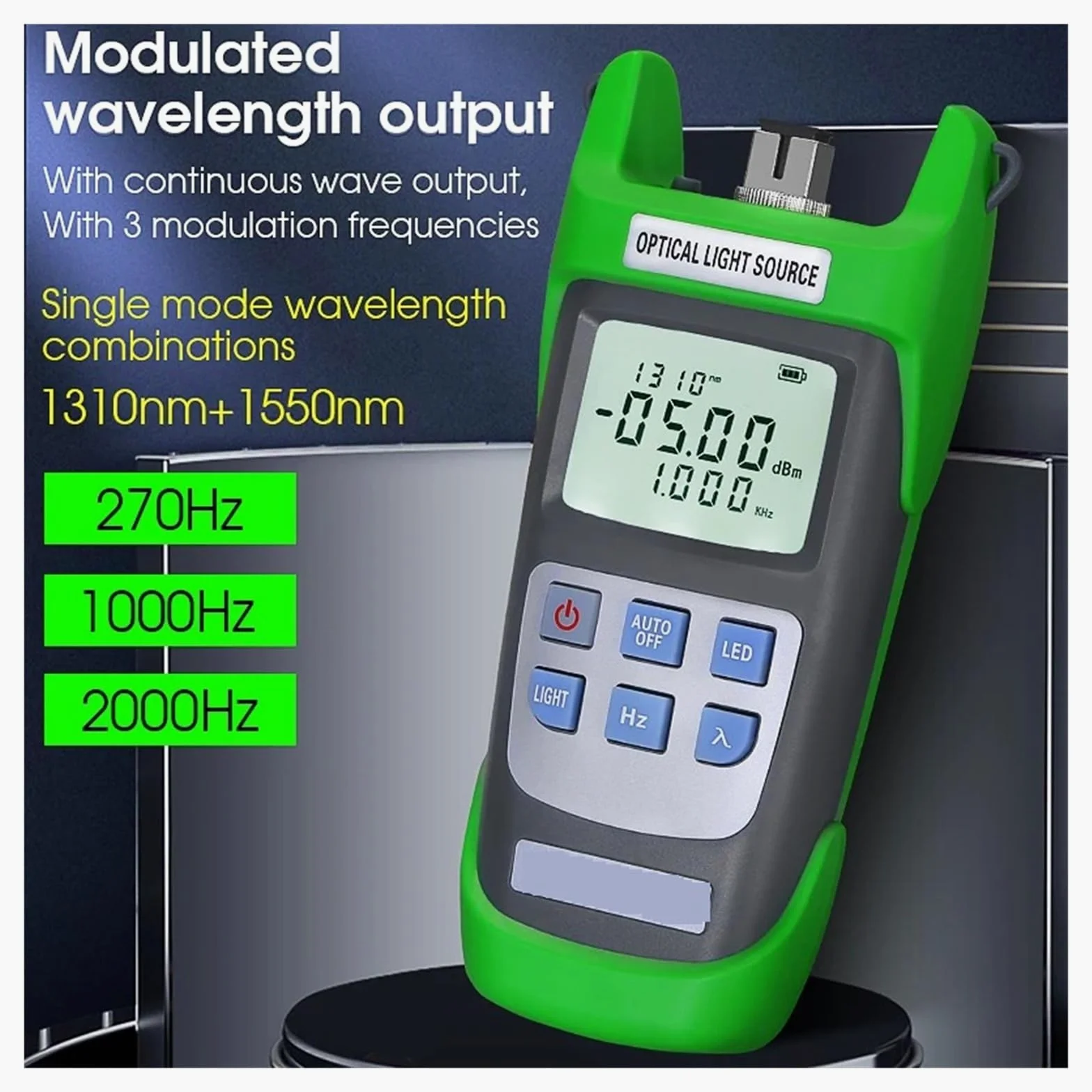Outil de test portatif de Fiber de puissance optique de source de lumière Stable D1315 avec la longueur d'onde 1310/1550nm(Blue)