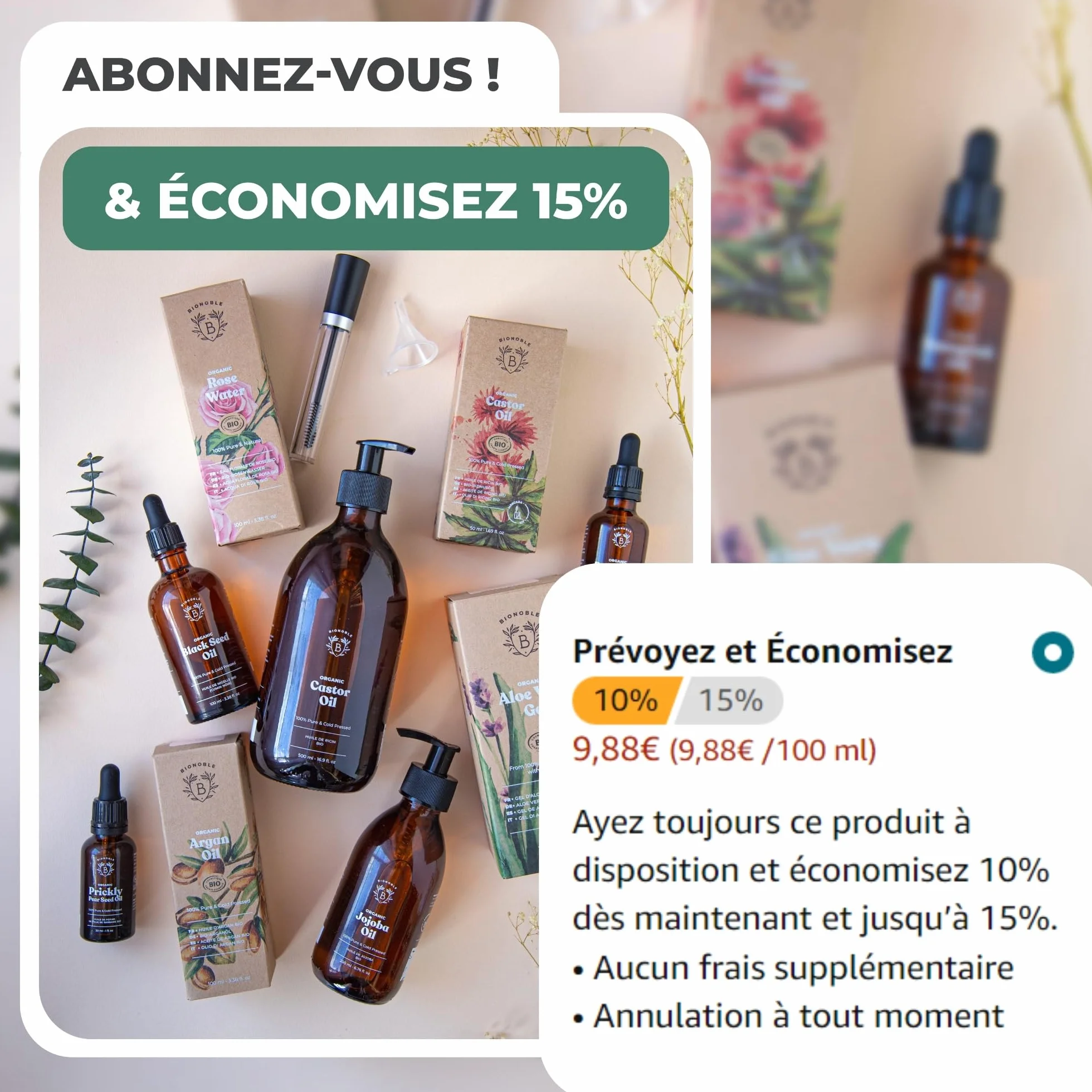 Gel Aloe Vera Bio 97% Huile Essentielle Lavande 100% Pur Pulpe Hydrate Apaise Visage Corps Cheveux Bouclés 100ml