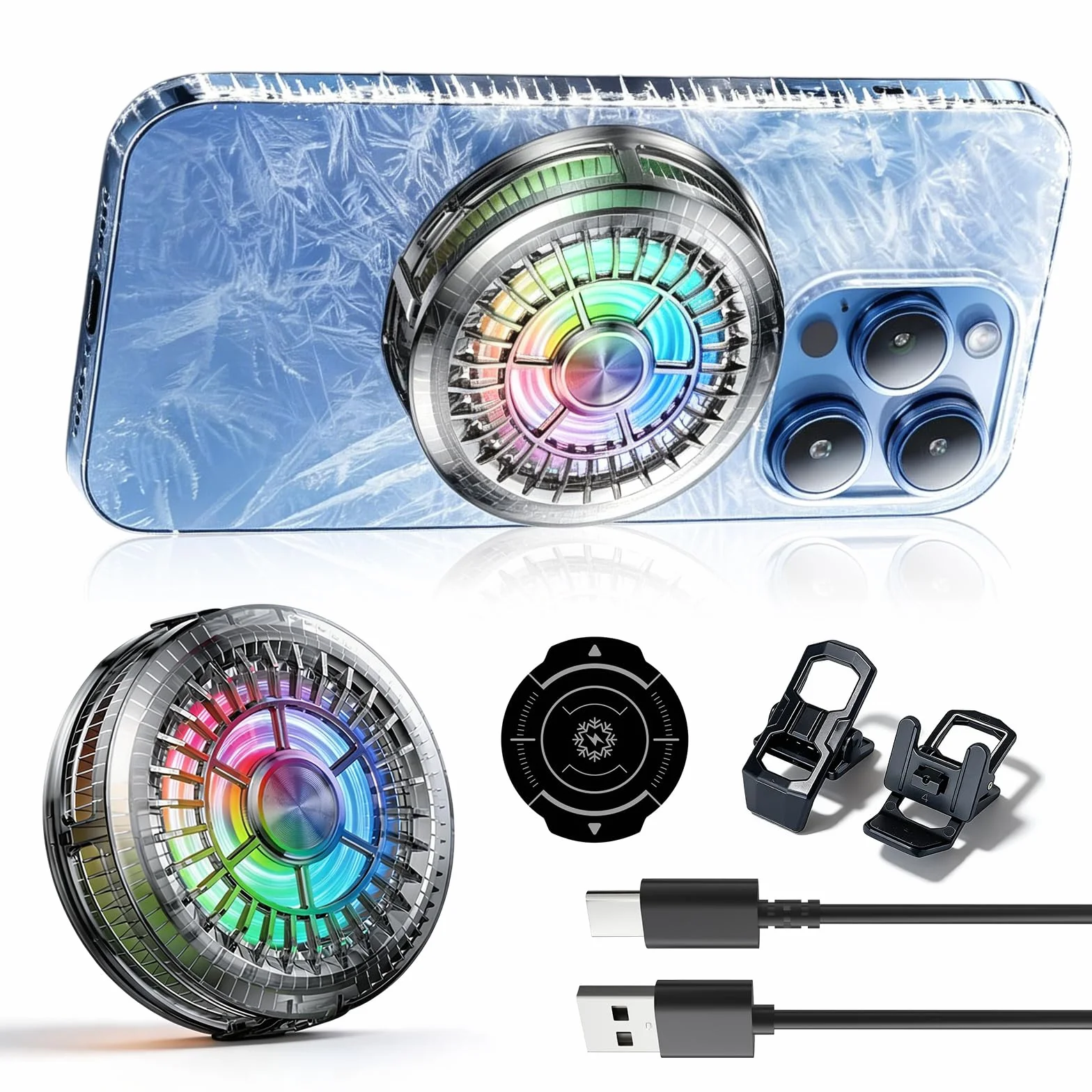 Refroidisseur Téléphone Magnétique 5.9x1.9cm Ventilateur Gaming Live Streaming
