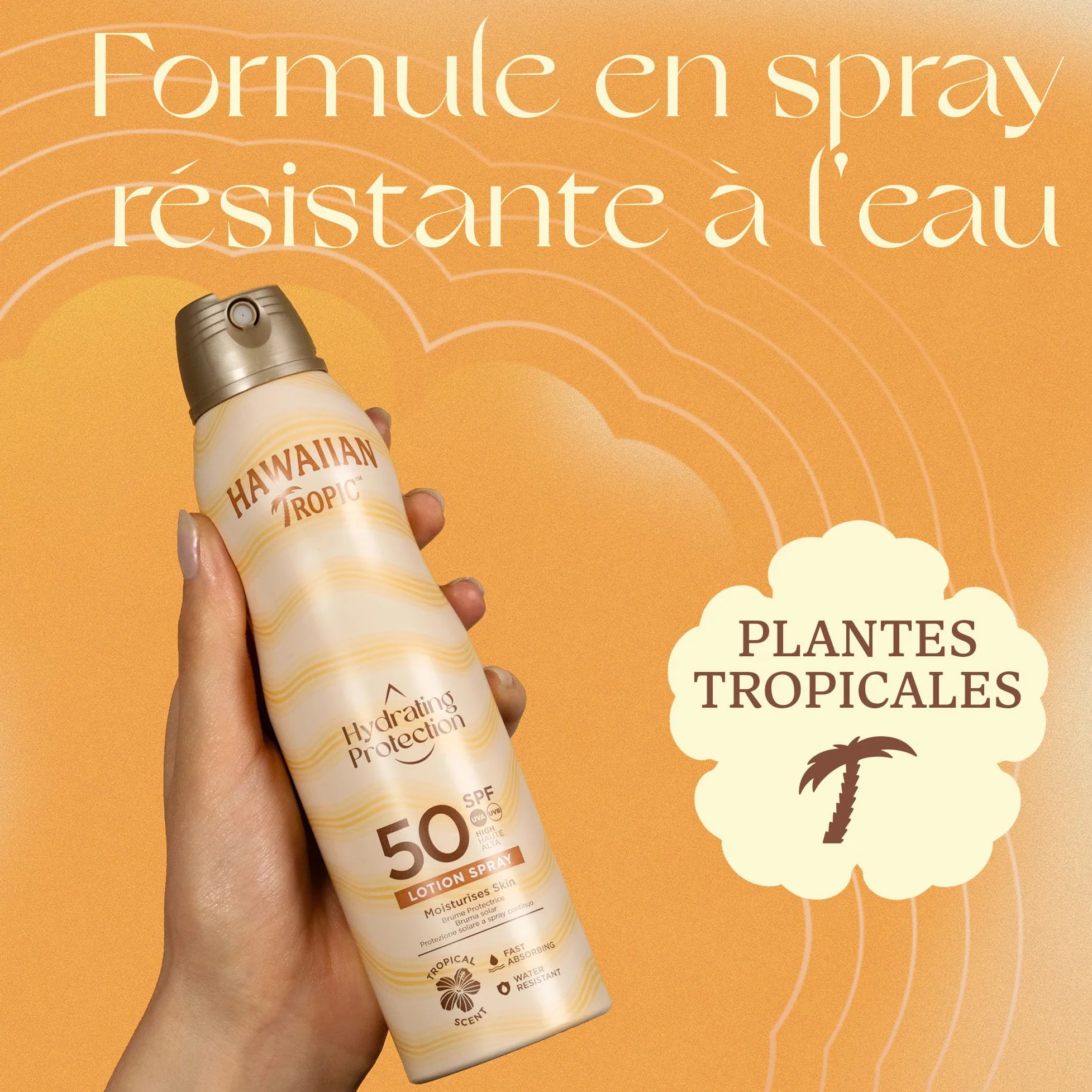 Hawaiian Tropic Brume protectrice hydratante SPF 50 Protection UVA UVB 220ml