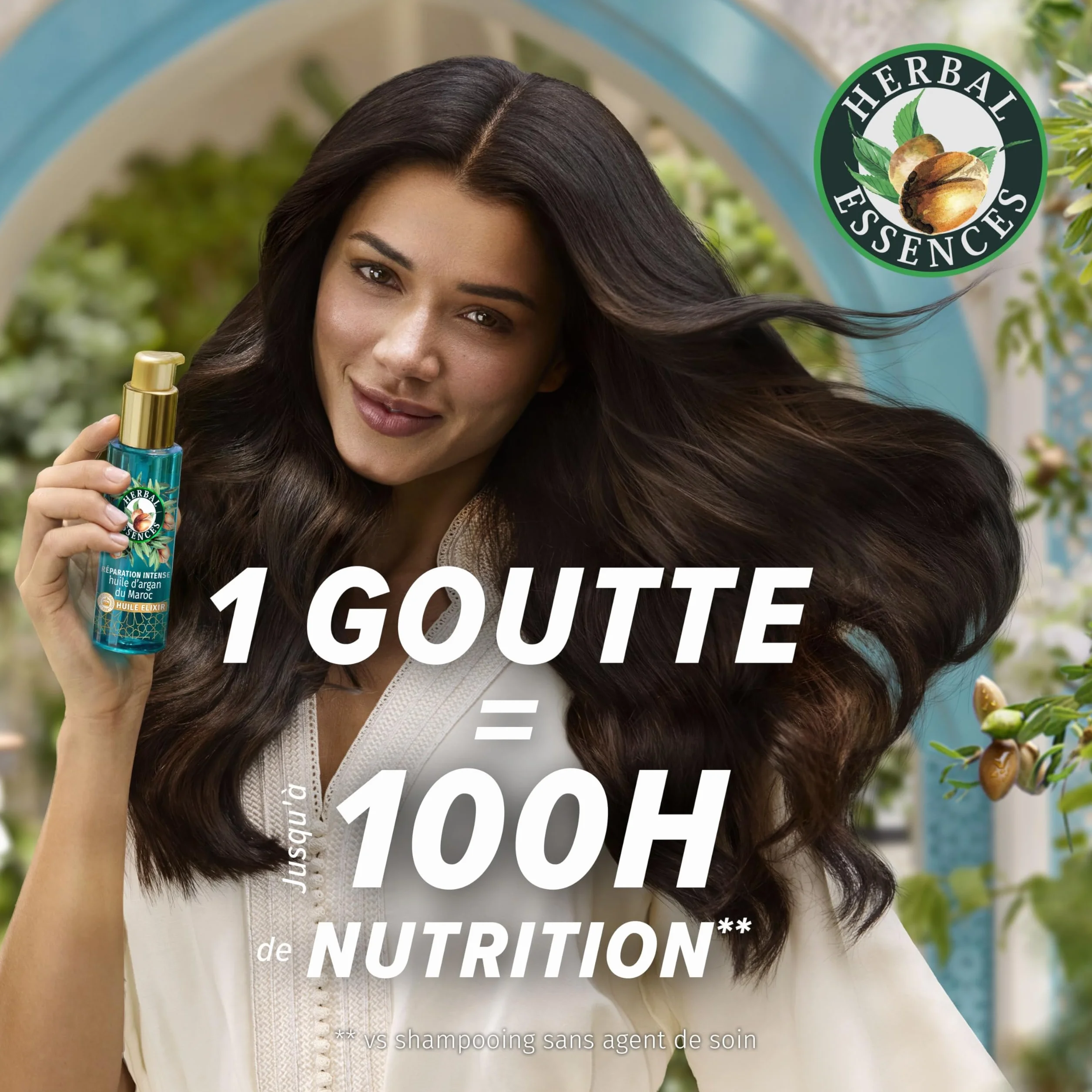Herbal Essences Huile Élixir Réparation Intense Huile D'Argan Du Maroc 95ml Pour Cheveux Lisses Et Brillants