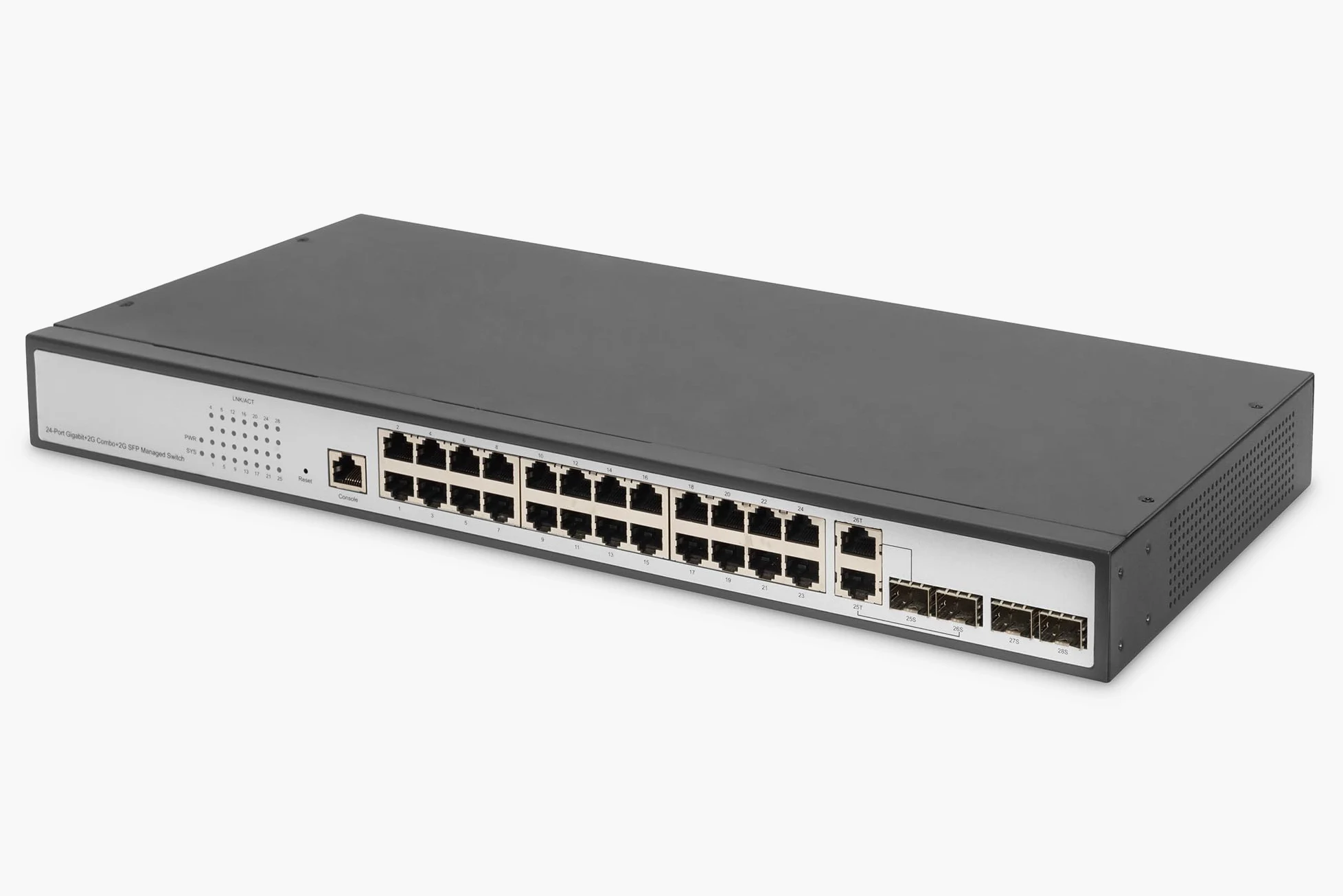 DIGITUS 24-Port Gigabit Switch 19Zoll, Managed, 2 Uplinks
