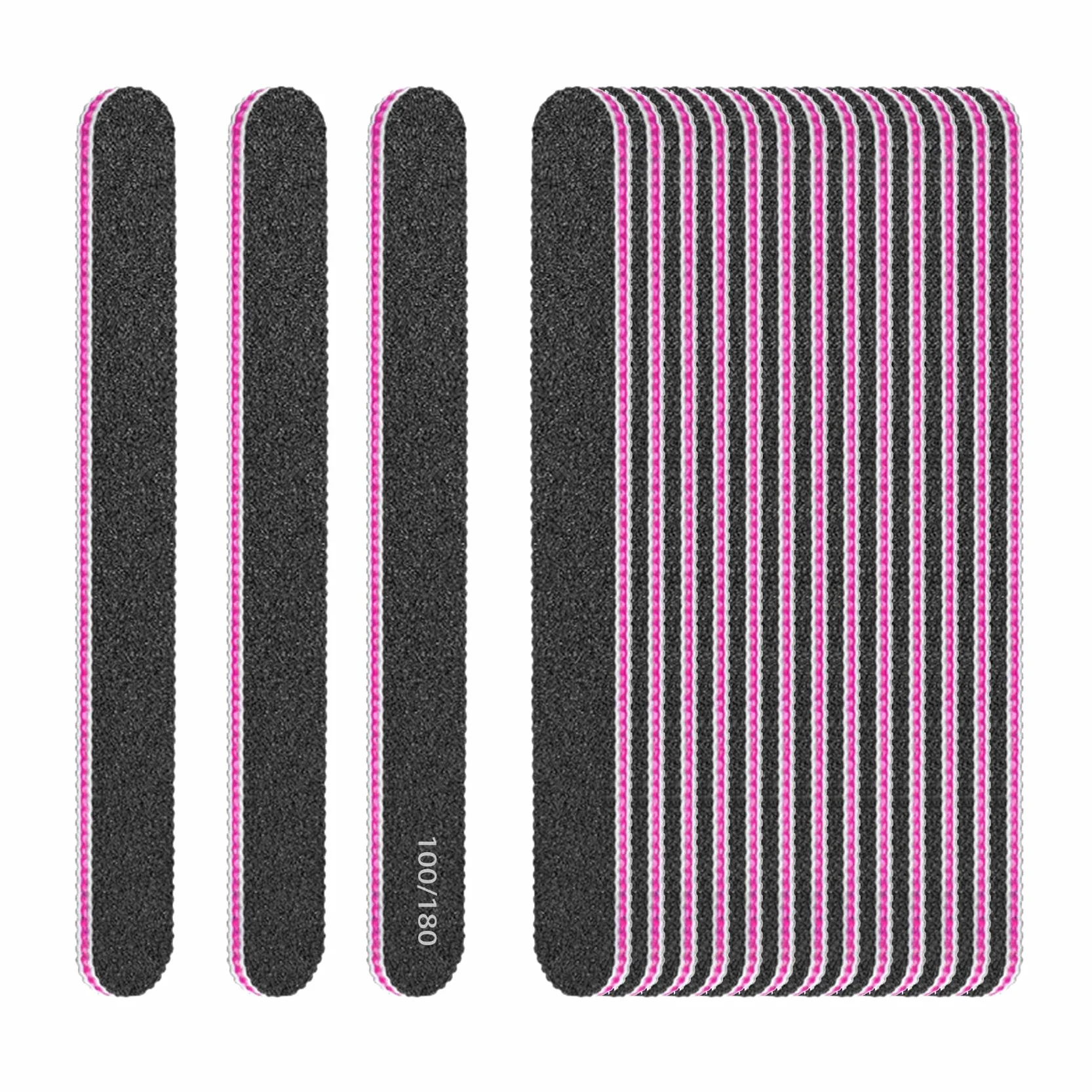 Limes À Ongles Professionnelle Double Face 100/180 Lot De 15 Pour Manucure