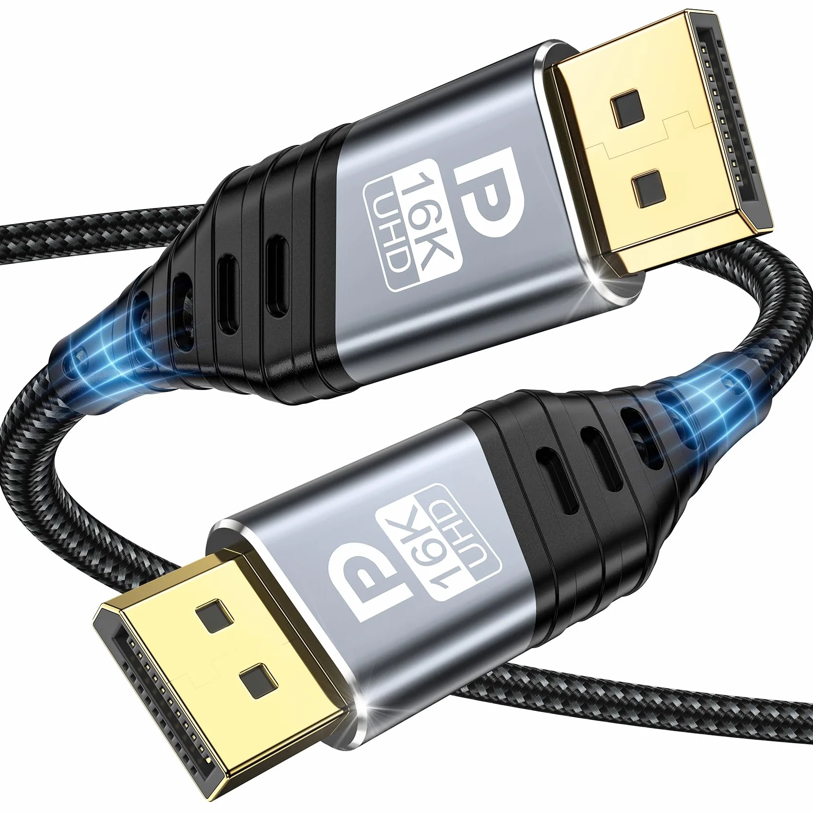 Câble DisplayPort 2.1 16K 1M 80Gbps Supporte 16K@60Hz 8K@120Hz HDR10 DSC 1.2a FreeSync G-Sync