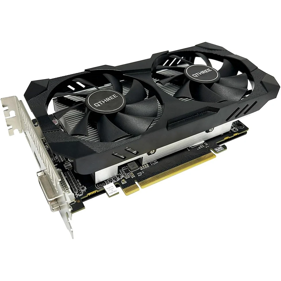 QTHREE Radeon RX 560 XT 8Go GDDR5 128-bit Carte Graphique, HDMI, DVI-D, DisplayPort, Grafikkarten PC für Gaming, GPU, PCI Express x16, DirectX 12, 6 PIN Power Supply