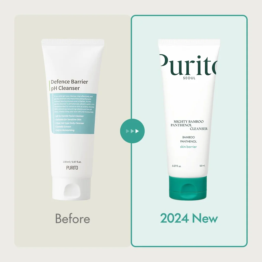 PURITO Nettoyant Panthenol au Bambou Puissant 150ml pour Peaux Sensibles