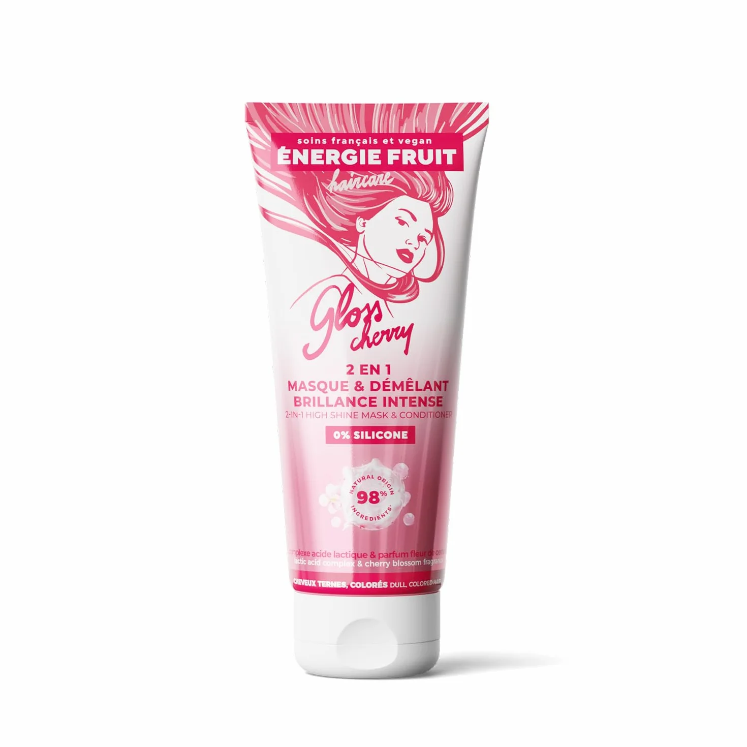 ENERGIE FRUIT Gloss Cherry Masque 2 en 1 Après-Shampoing Brillance Intense sans silicone 200 ml