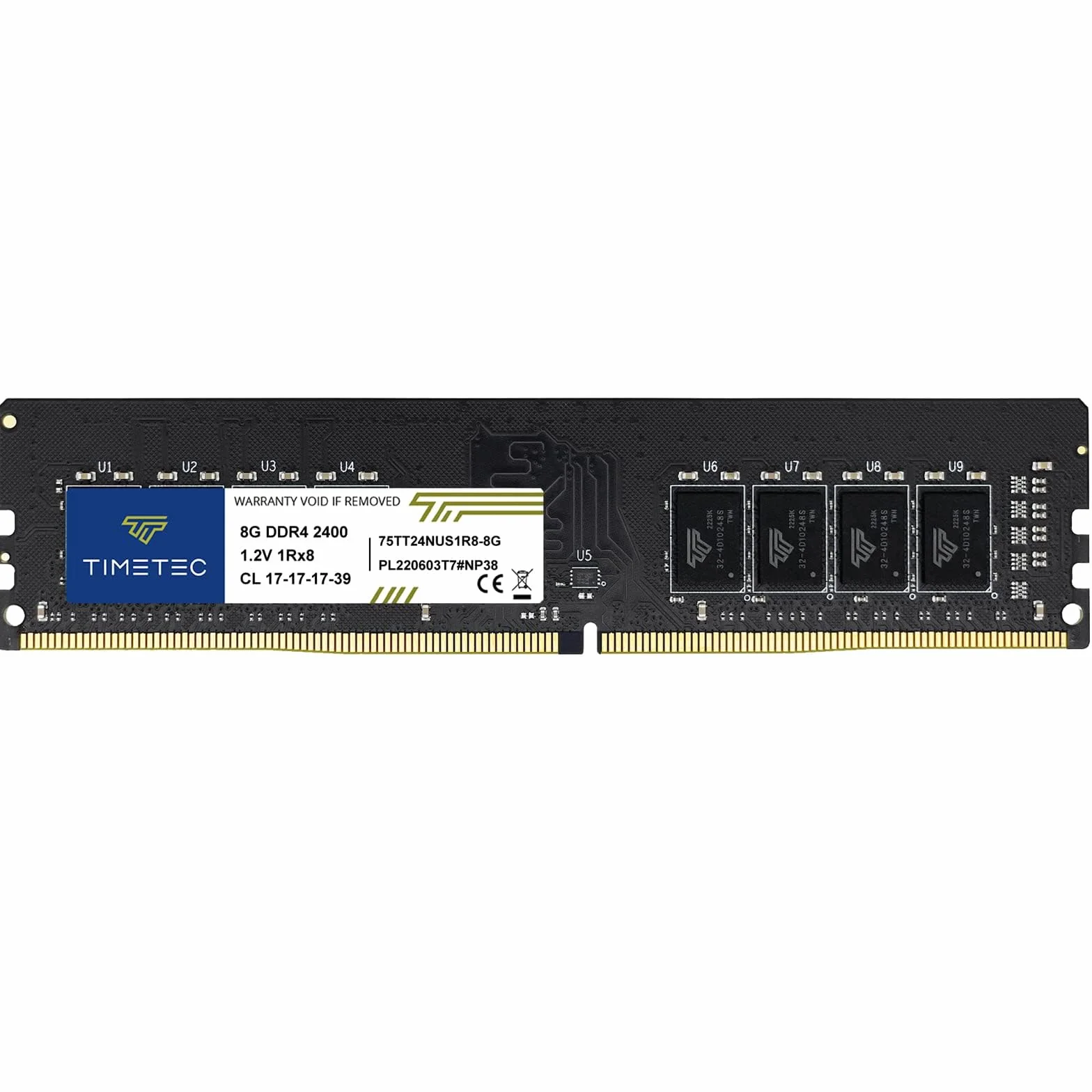 Timetec 8 Go DDR4 2400 MHz PC4-2400T PC4-19200 UDIMM Module Mémoire DIMM pour PC de Bureau