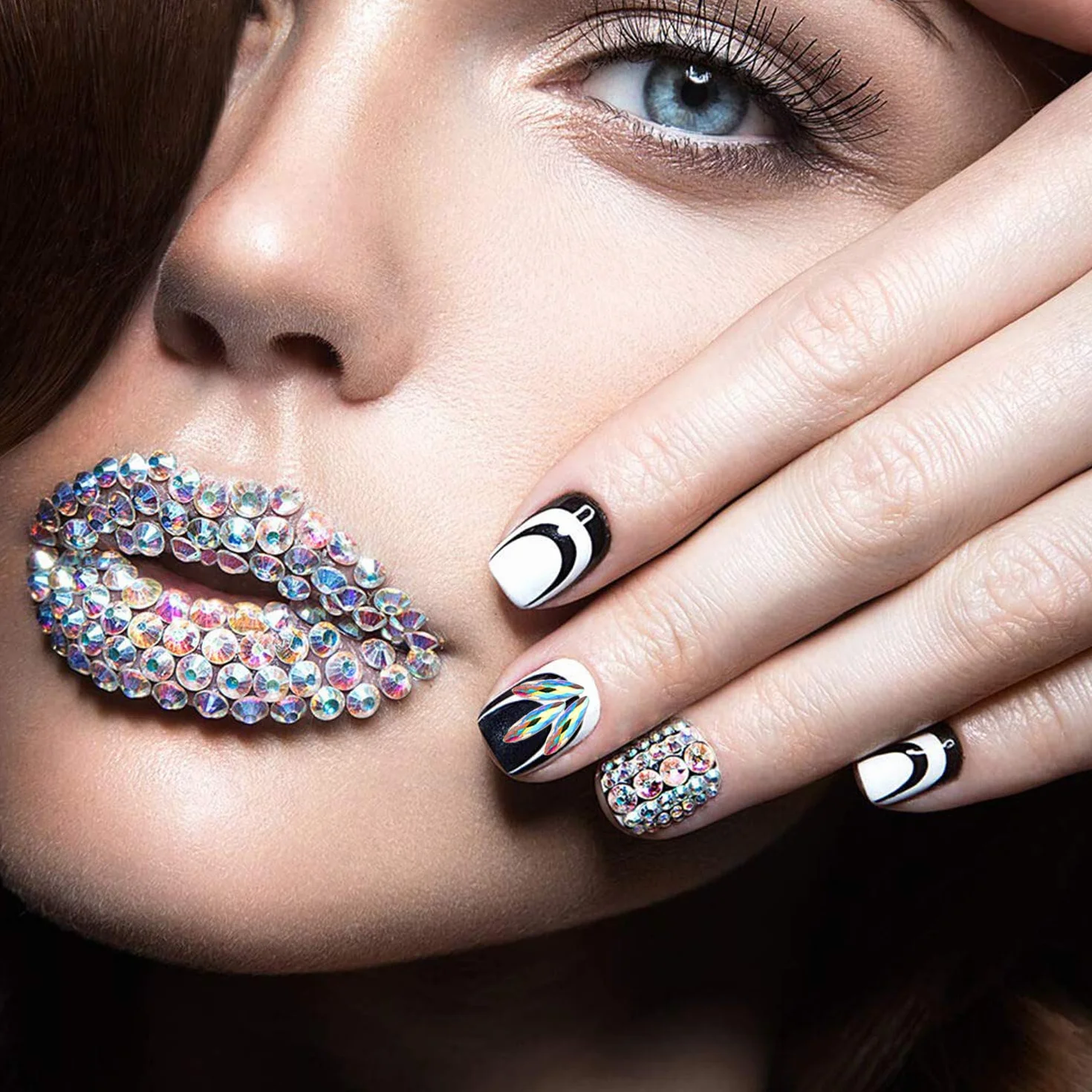 FITDON Strass Nail Art Cristal AB Gemmes Plat Diamant Ongles Décoration Accessoires DIY