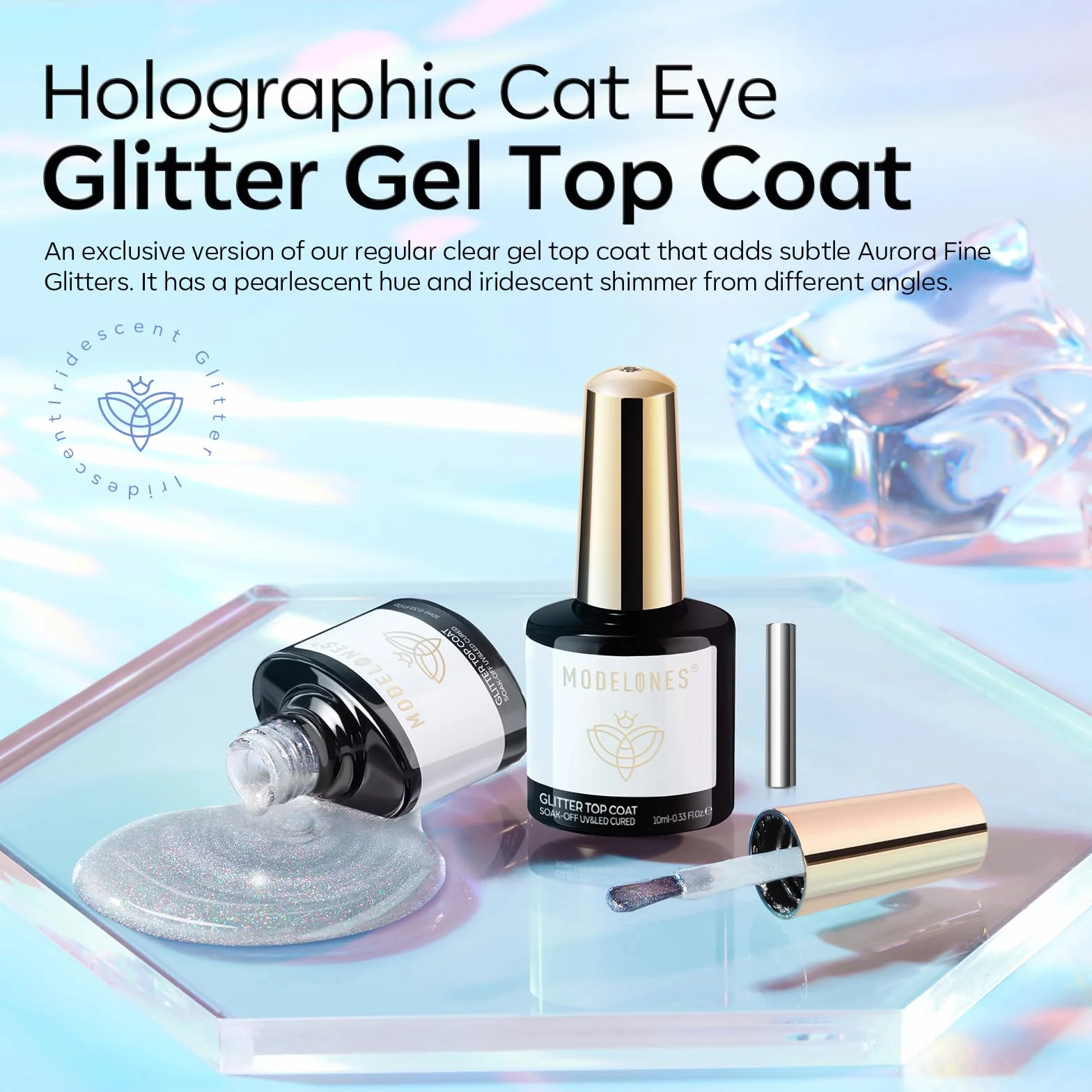 Modelones 9D Cat Eye Gel Top Coat Semi Permanent Magnétique 10ML No Wipe Vernis À Ongles