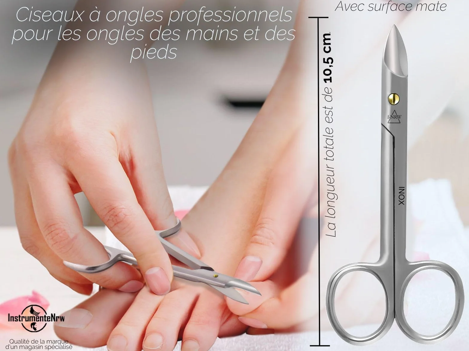 Ciseaux à ongles pour les pieds Acier inoxydable Manucure Pédicure lame incurvée 10,5 cm