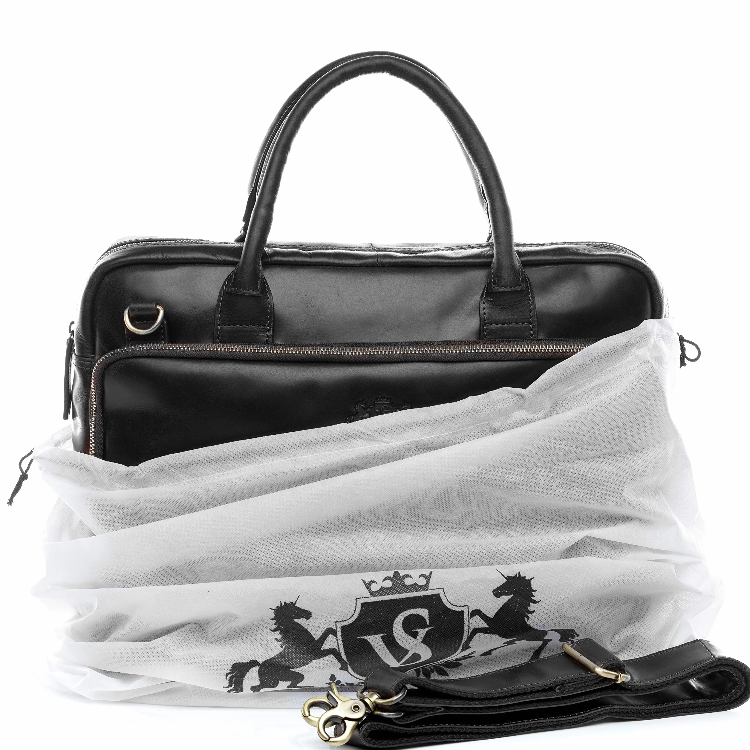 SID & VAIN Sac bandoulière Ordinateur Cuir véritable 15" Ryan Sac Porte-Document en bandoulière XL Grand Sac Messager école Etudiante Travail