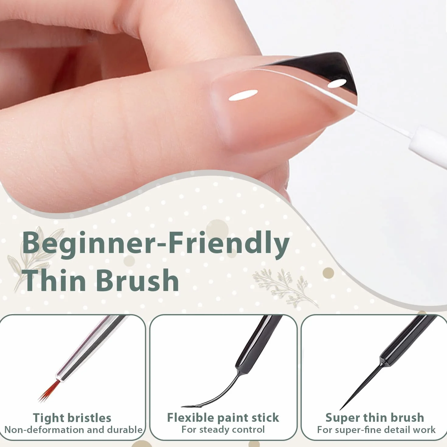 Vishine Vernis Semi-Permanent Blanc et Noir Gel Liner Nail UV Gel Vernis à Ongles 8ml