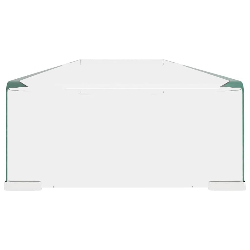 Leasha Rehausseur Écran PC Bureau, Réhausseur d'Écran Support de Moniteur 120x30x13 cm verre transparent