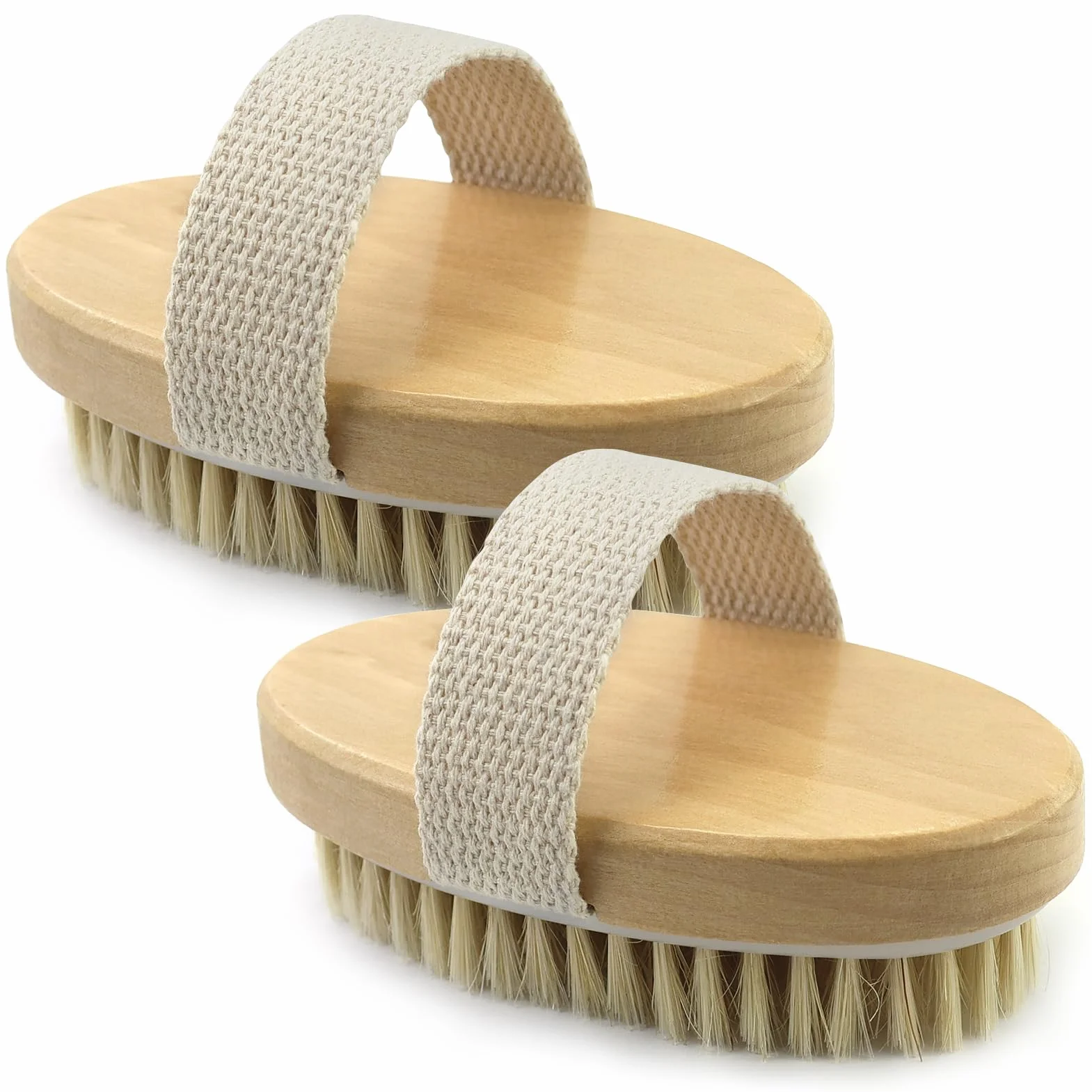 Brosse à sec pour le corps, Brosse exfoliante physique, Brosse masseuse drainage lymphatique, poils naturels