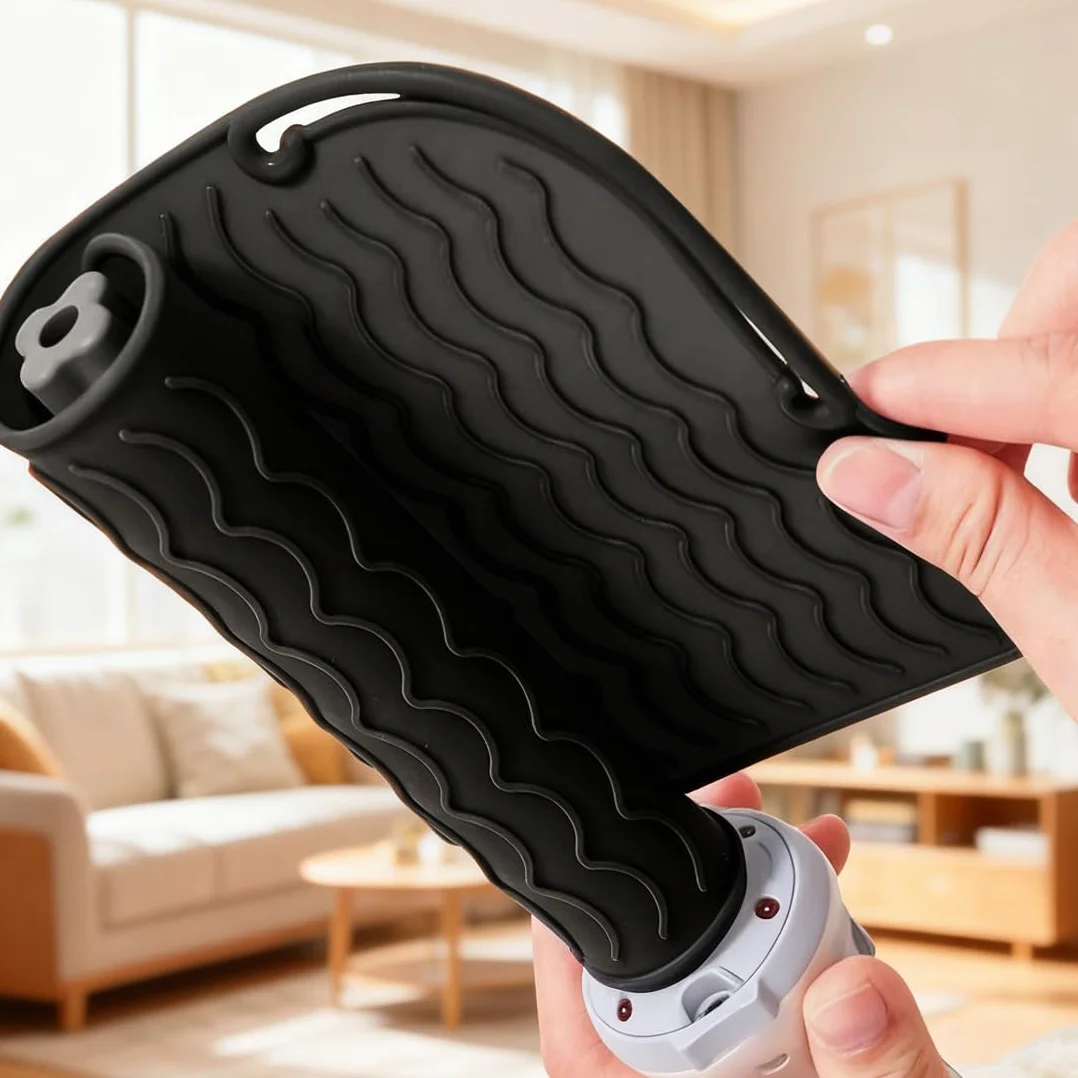 Gants résistants à la chaleur 2 pièces avec coussin isolant pour coiffure