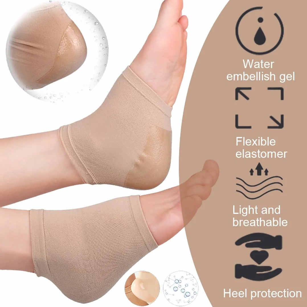 Chaussettes Hydratantes pour Talons Gelées à Bout Ouvert pour Talons Secs et Crevassés pour Femmes et Hommes