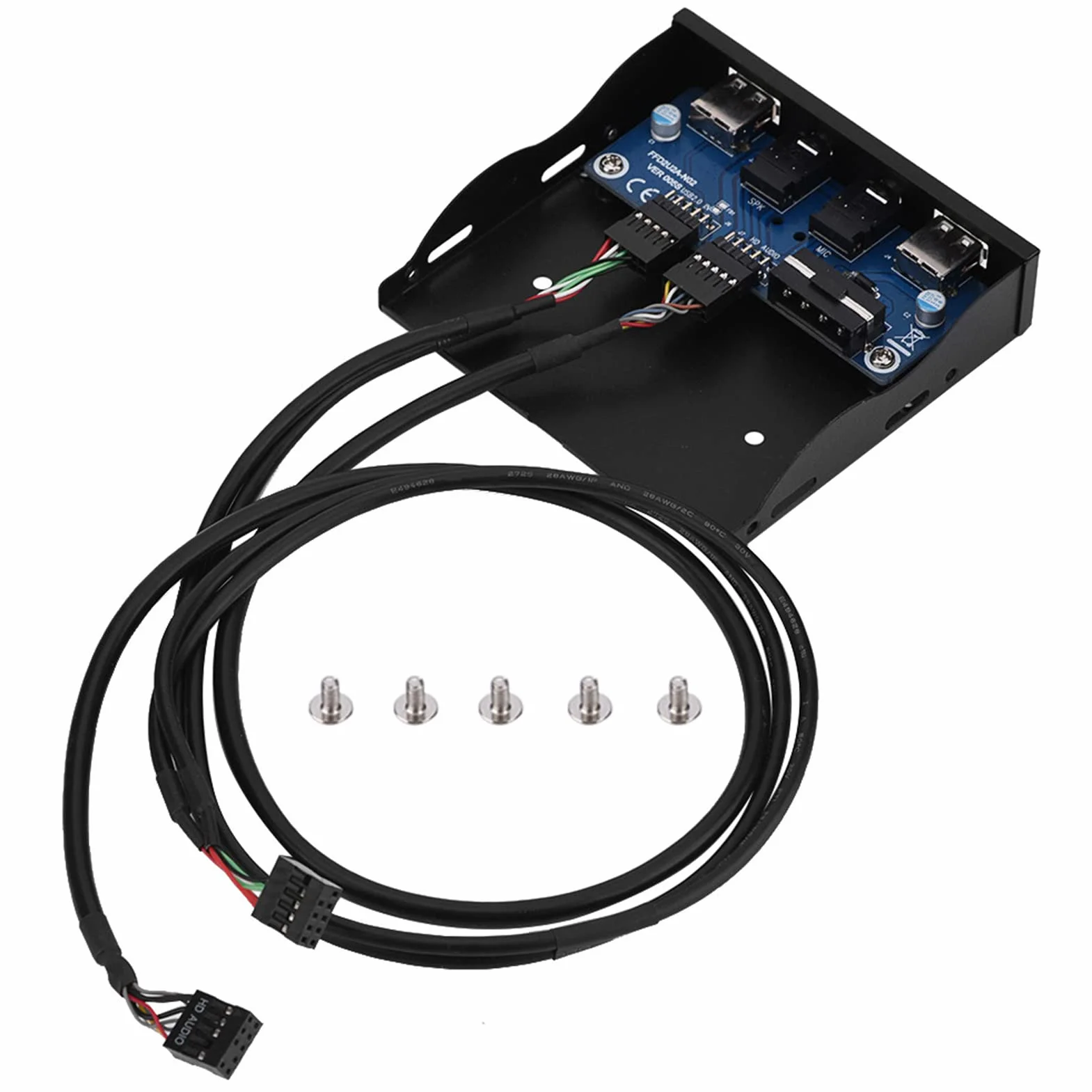 Panneau Avant PC 3.5 Lecteur de Carte Interne USB 2.0 HDAudio 15x11x3 cm Interface 9 Broches