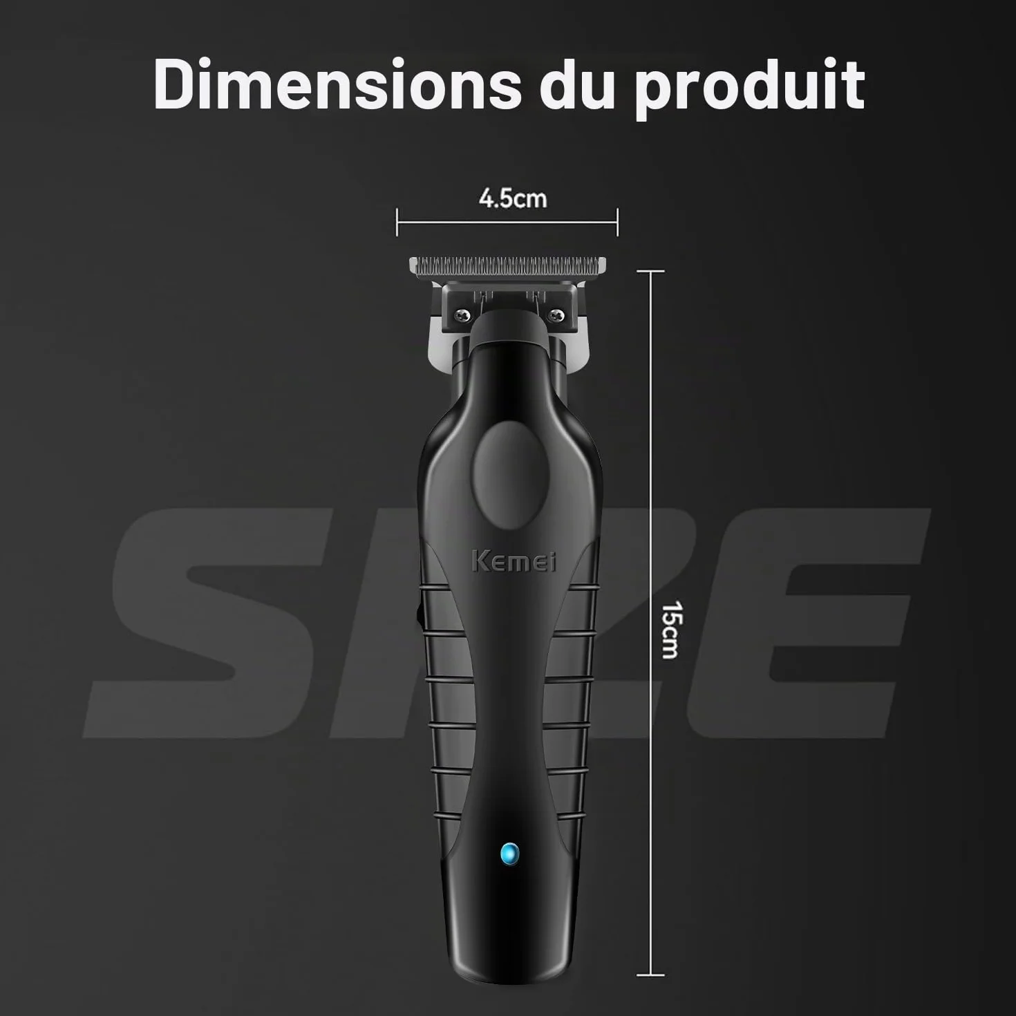 KEMEI 2299 Professionnelle Sans Fil Tondeuse Cheveux Hommes, Tondeuse Barbe Homme électrique, Tondeuse à Lame en T Zéro écartement Pour Homme