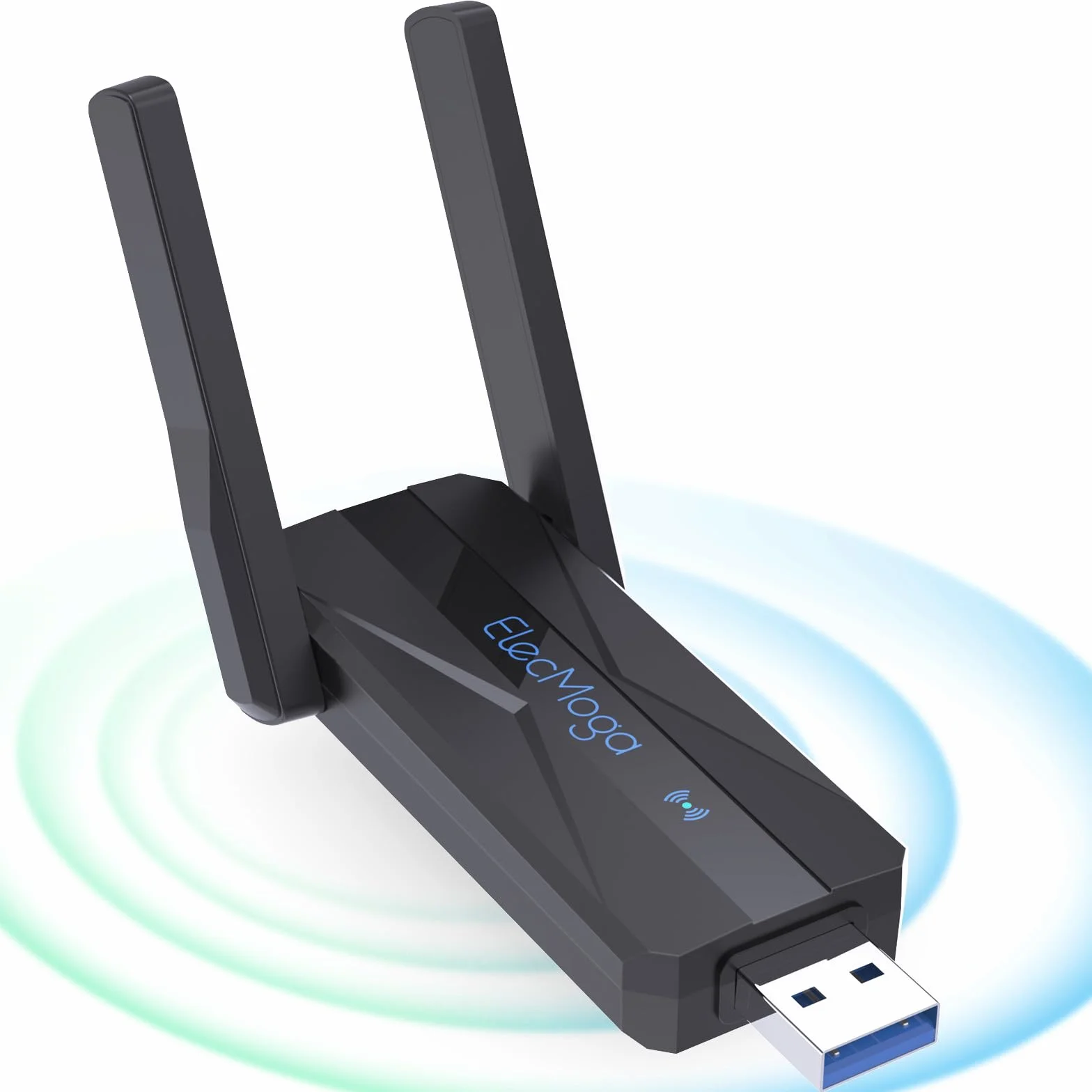 ElecMoga Adaptateur WiFi USB 3.0 AC1300 Mbps Double Bande 2.4GHz/5GHz 5dBi pour PC Windows Mac