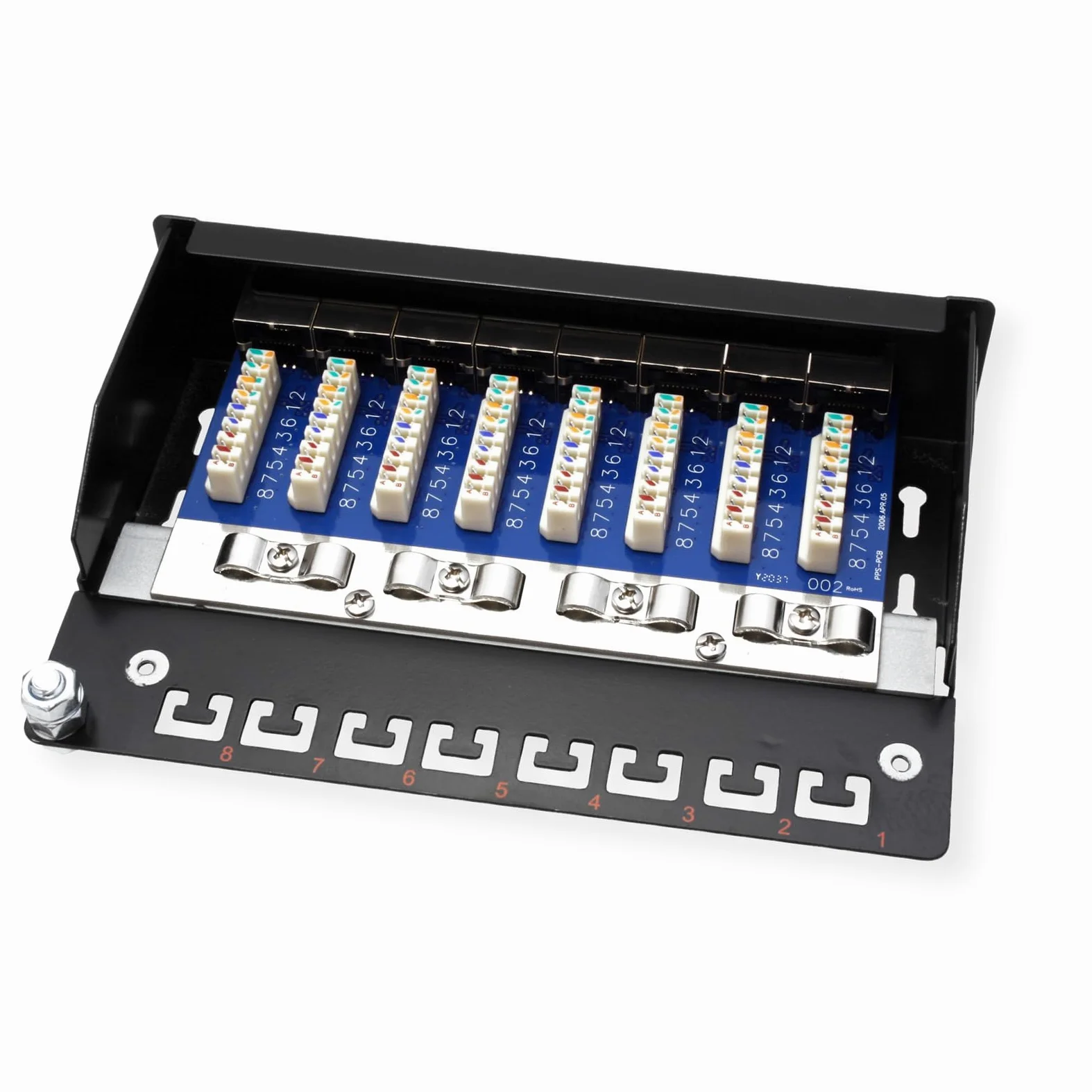 Roline Panneau de raccordement Cat 5e 8 ports Noir (Import Royaume Uni)