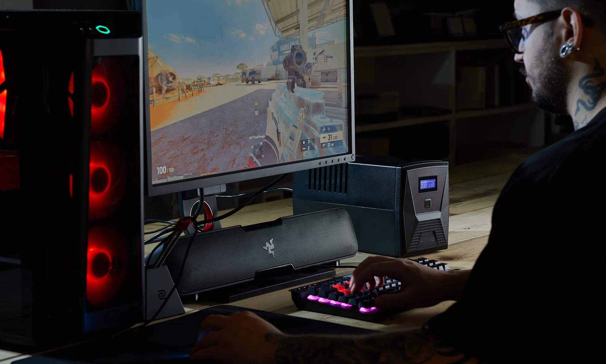 EPYC NYTRO Onduleur Sinusoïdal Pur 1500VA/900Watt UPS PC Jeu Mac Consoles 5 Prises Schuko IEC Écran LCD Line Interactive