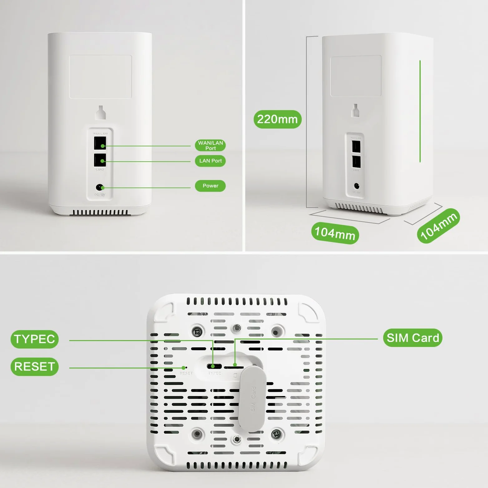 InHand Networks CPE 5G Routeur,AX3000 Wi-FI 6,5G SA/NSA: Max.DL 3.4Gbps,Qualcomm CPU,Built-in 8 Antenna,2x2 MIMO,VPN Routeur,Failover Automatique,Firewall 3 Layer,Gestion Cloud,Connecter à 128