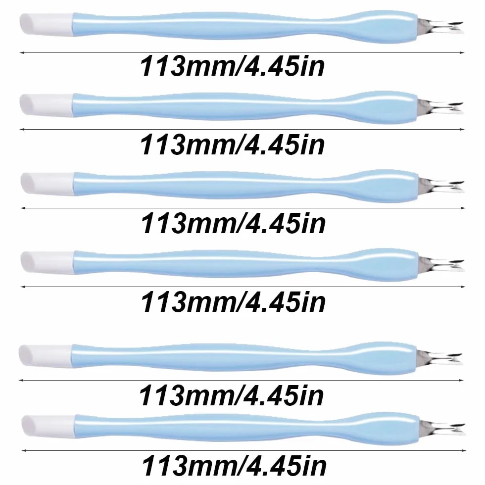 Cuticule à Ongles Fourches 6 Pcs Double Tête Pousseurs Cuticulaires Nail Art Manucure