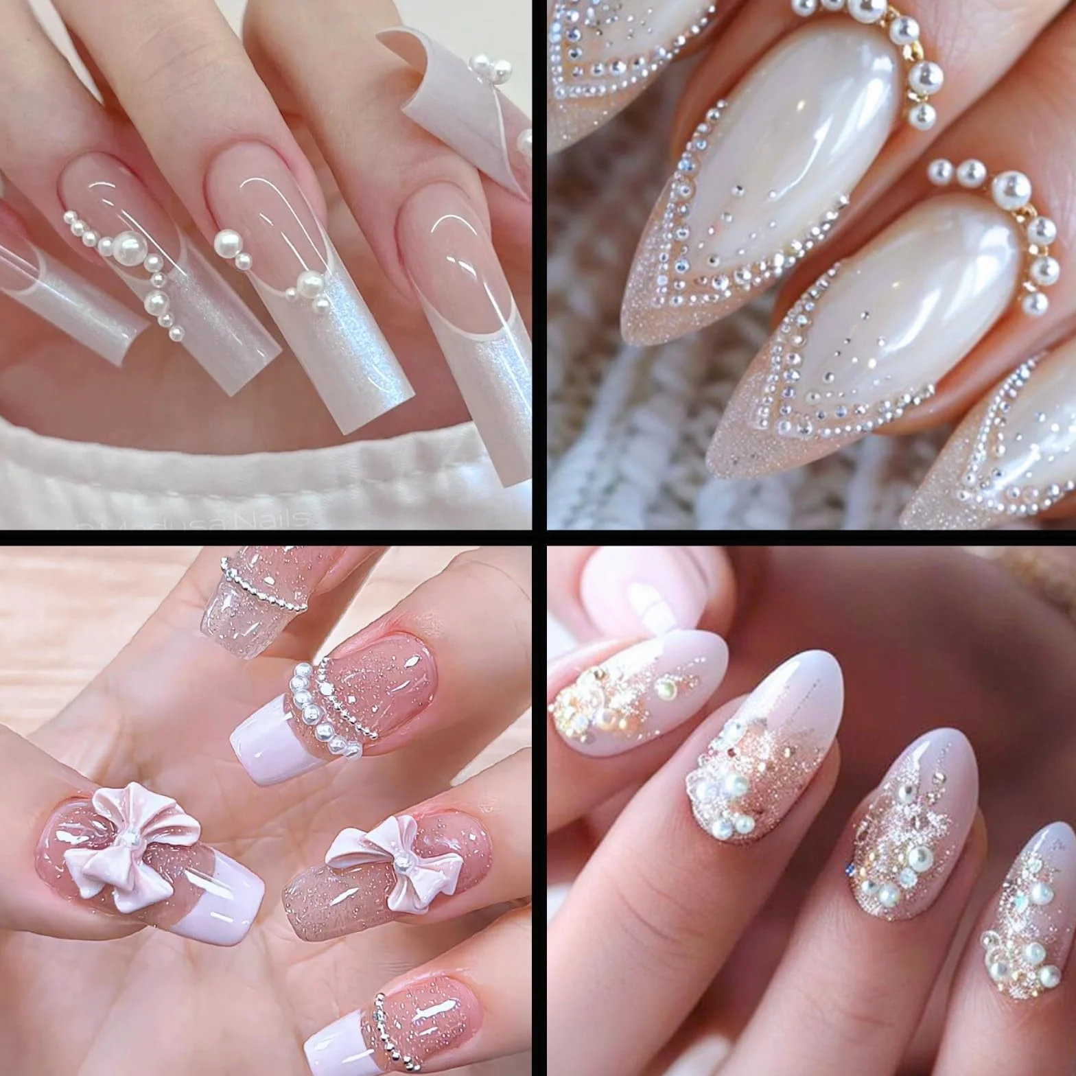 Perles Nail Art 12 Tailles, Perles Plates Demi-Rondes 2 Boîtes, Deco Ongle DIY