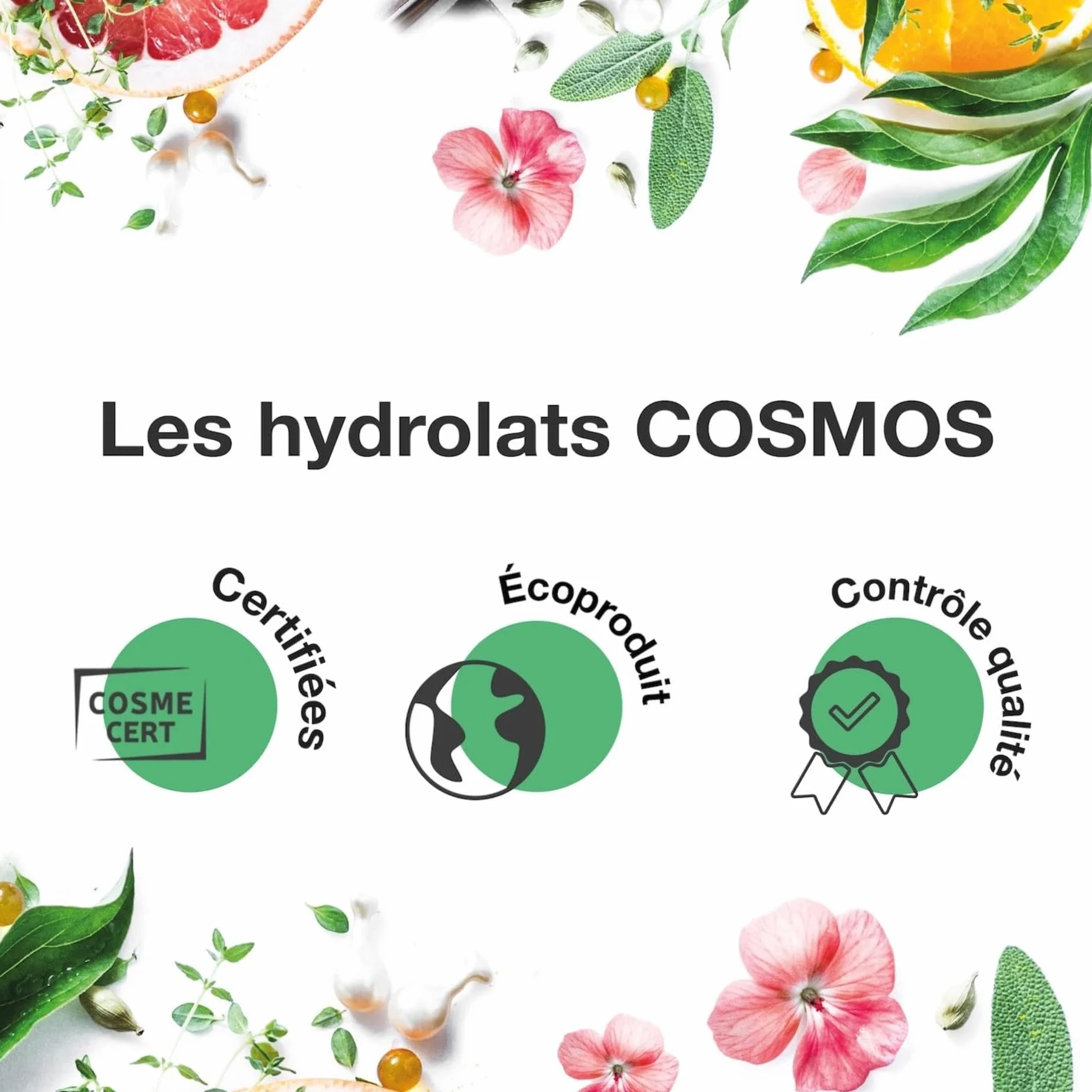 Hydrolat de Menthe Poivrée COSMOS 100ml Pur Rafraîchissant Peaux Ternes Fatiguées