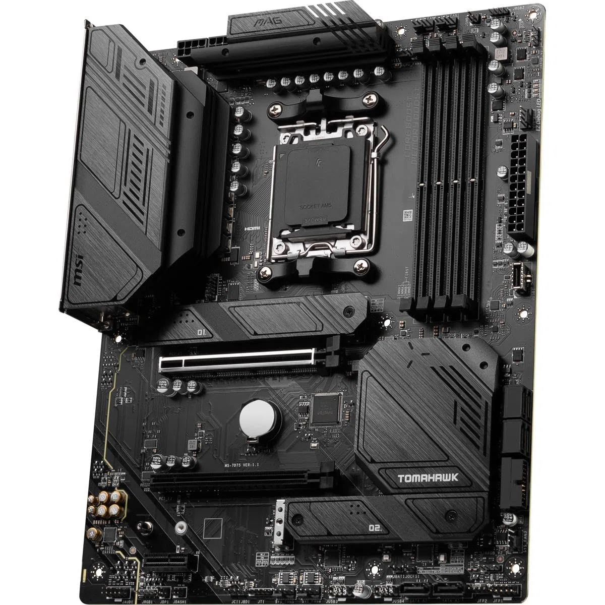MSI MAG B650 Tomahawk Carte mère de Jeu WiFi AMD AM5, ATX, DDR5, PCIe 4.0, M.2, SATA 6 Go/s, USB 3.2 Gen 2, HDMI/DP, Wi-FI 6E, AMD Ryzen 7000 Series Processeurs de Bureau