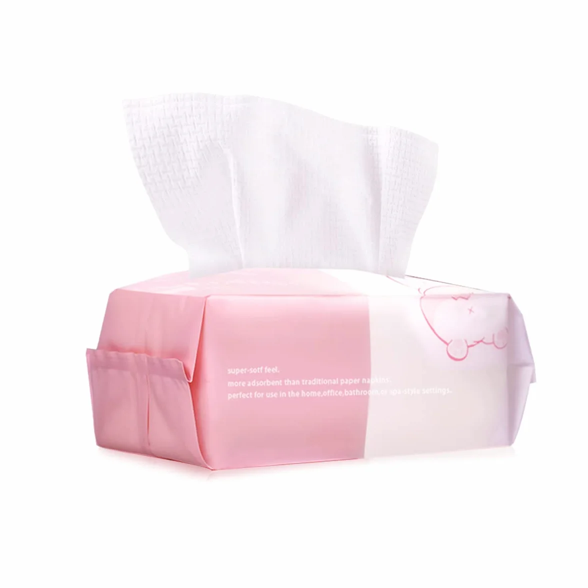 Serviettes jetables démaquillantes 20 x 20 cm lot 60 sans parfum ultra douce