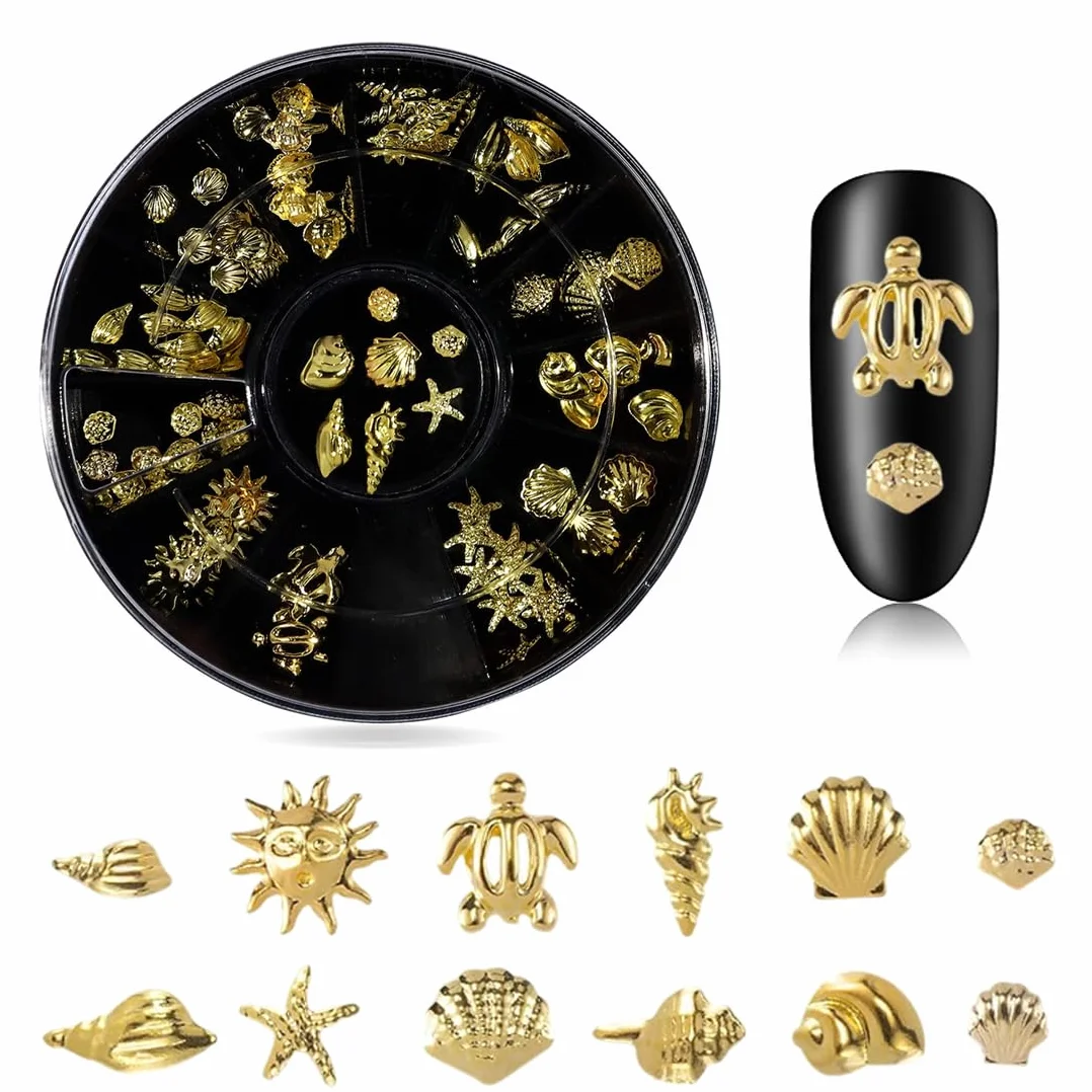 CPJJ Bijoux Ongles Lot de Nail Art Strass Ongle Or