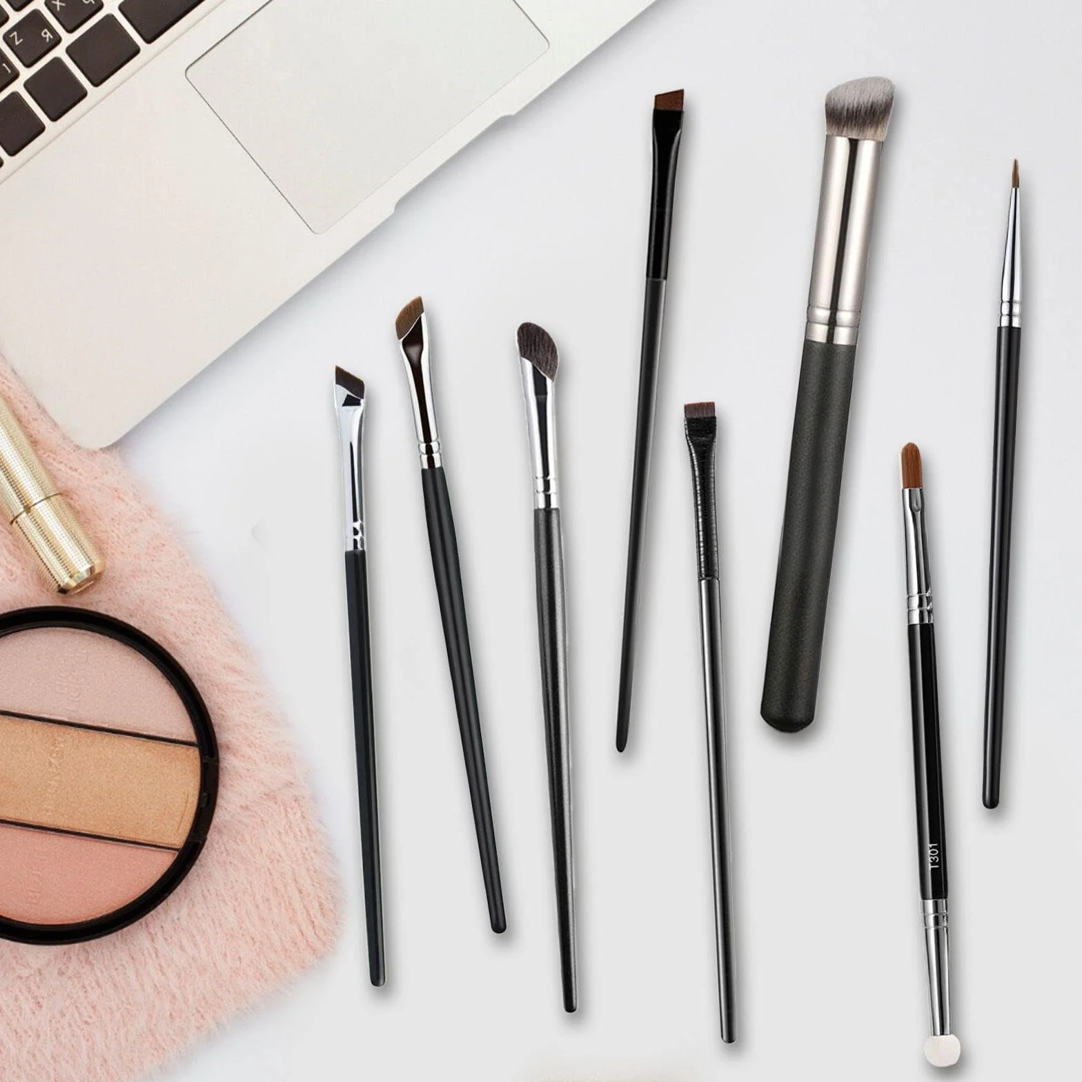 Pinceaux De Maquillage Professionnels, Ensemble Anti-Cernes Pour Eye-Liner, Poils En Fibres Synthétiques