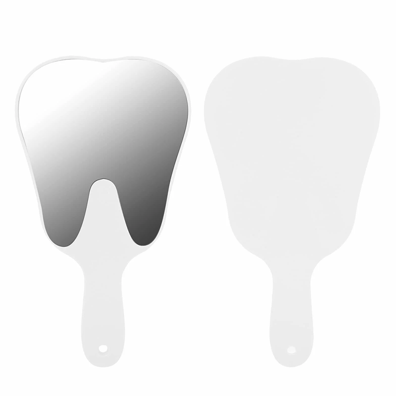 Miroir Dentaire 9x5in Miroir d'Inspection Dentaire Portable avec Poignée en Plastique Blanc