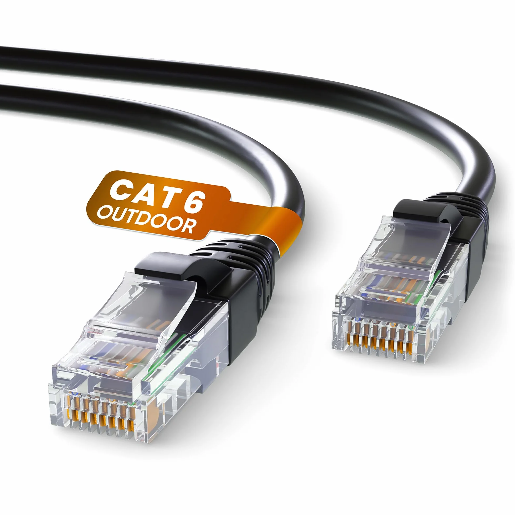 Mr. Tronic Exterieur Impermeable Câble Ethernet 100m, Reseau LAN Cat 6 Haut Debit pour Une Internet Rapide | Câble Ethernet AWG24, Cat6 RJ45 UTP CCA 1 Gbps (100 Mètres, Noir)