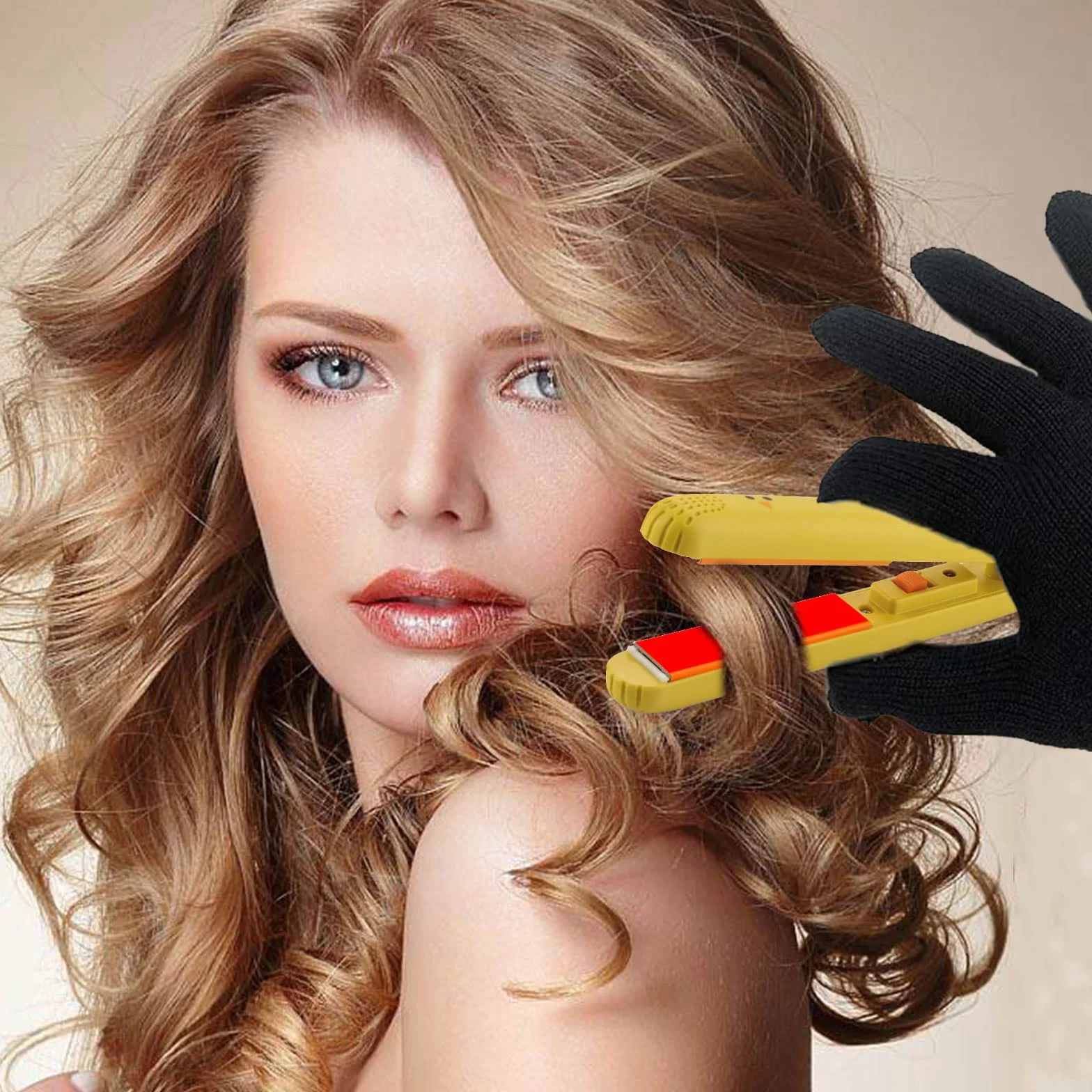 Gant Résistant à la Chaleur 2 Paires pour Coiffure, Gants de Protection Anti Chaleur