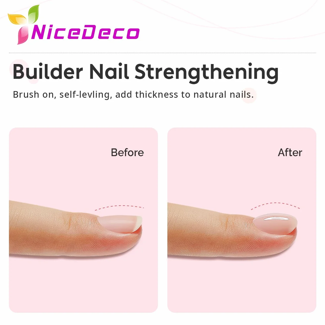 Nicedeco Rubber Base 15ML Clair Semi Permanent Gel Sans HEMA UV LED Gel Polish Renforcement Réparation Manucure Nail Art