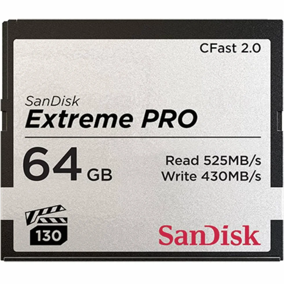 SanDisk Extreme PRO CFast 2.0 Memory Card, 64 GB