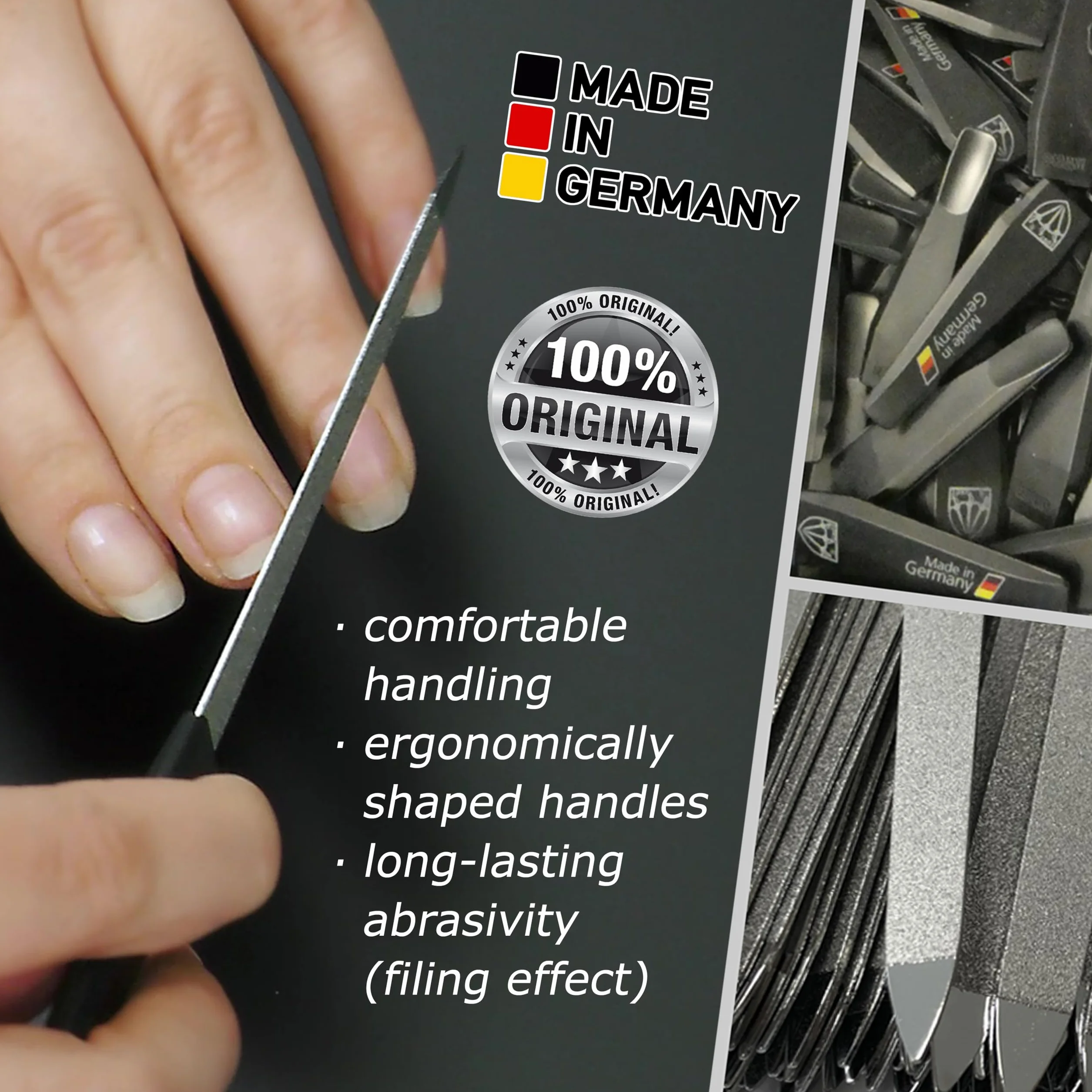 Lime à ongles saphir 2 pcs. manucure pédicure Made in Germany