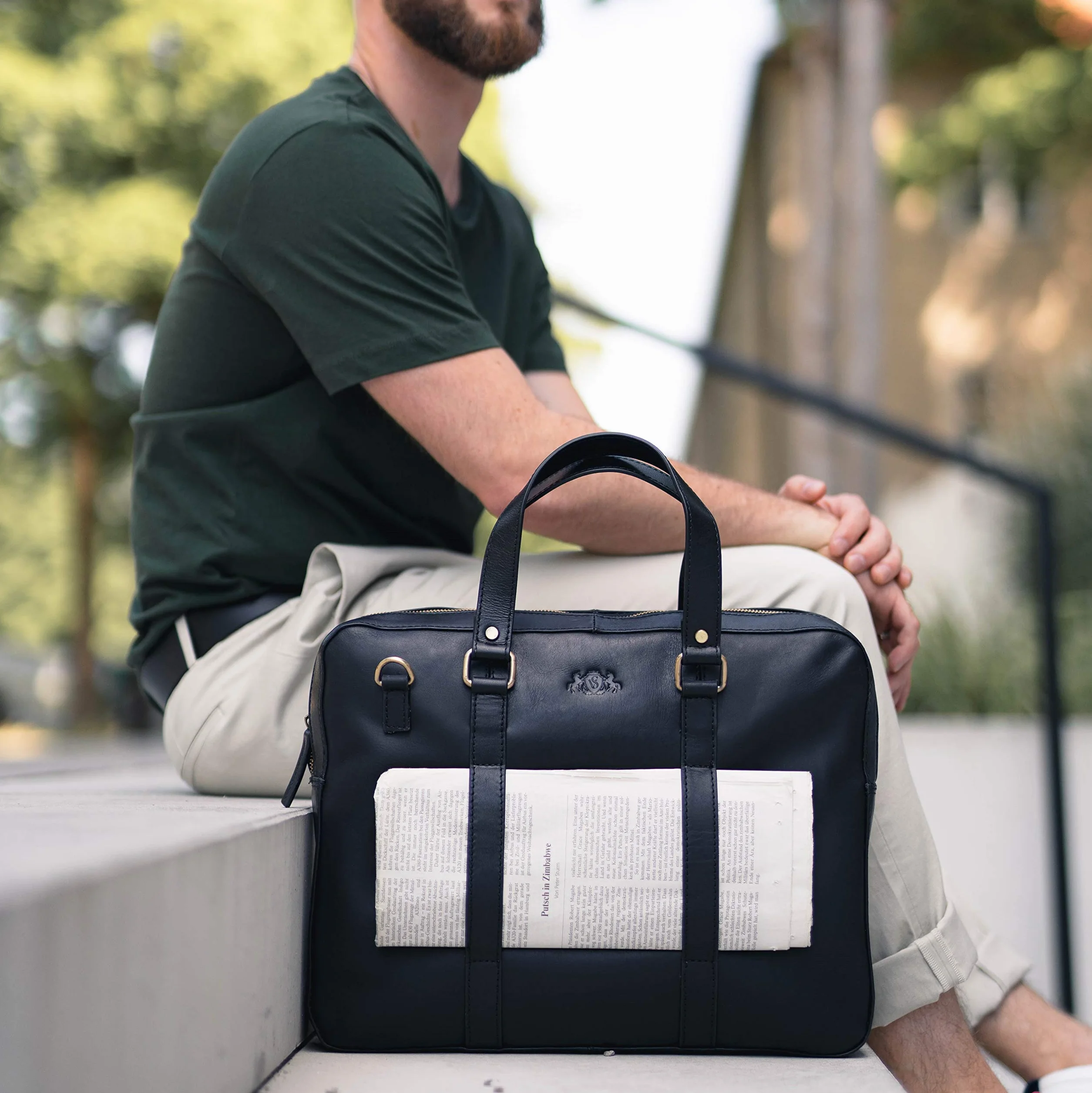 SID & VAIN Sac Ordinateur Portable Cuir véritable 15.4 Pouces Maguire Mallette Professionnelle bandoulière pour Hommes et Femmes Serviette de Travail élégant Marron