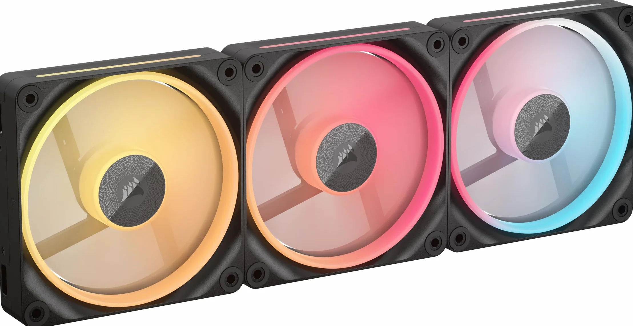 CORSAIR iCUE Link LX120-R RGB 120mm PWM Ventilateur Inversés Kit Triple Faible Bruit Double Boucle Lumineuse Noir